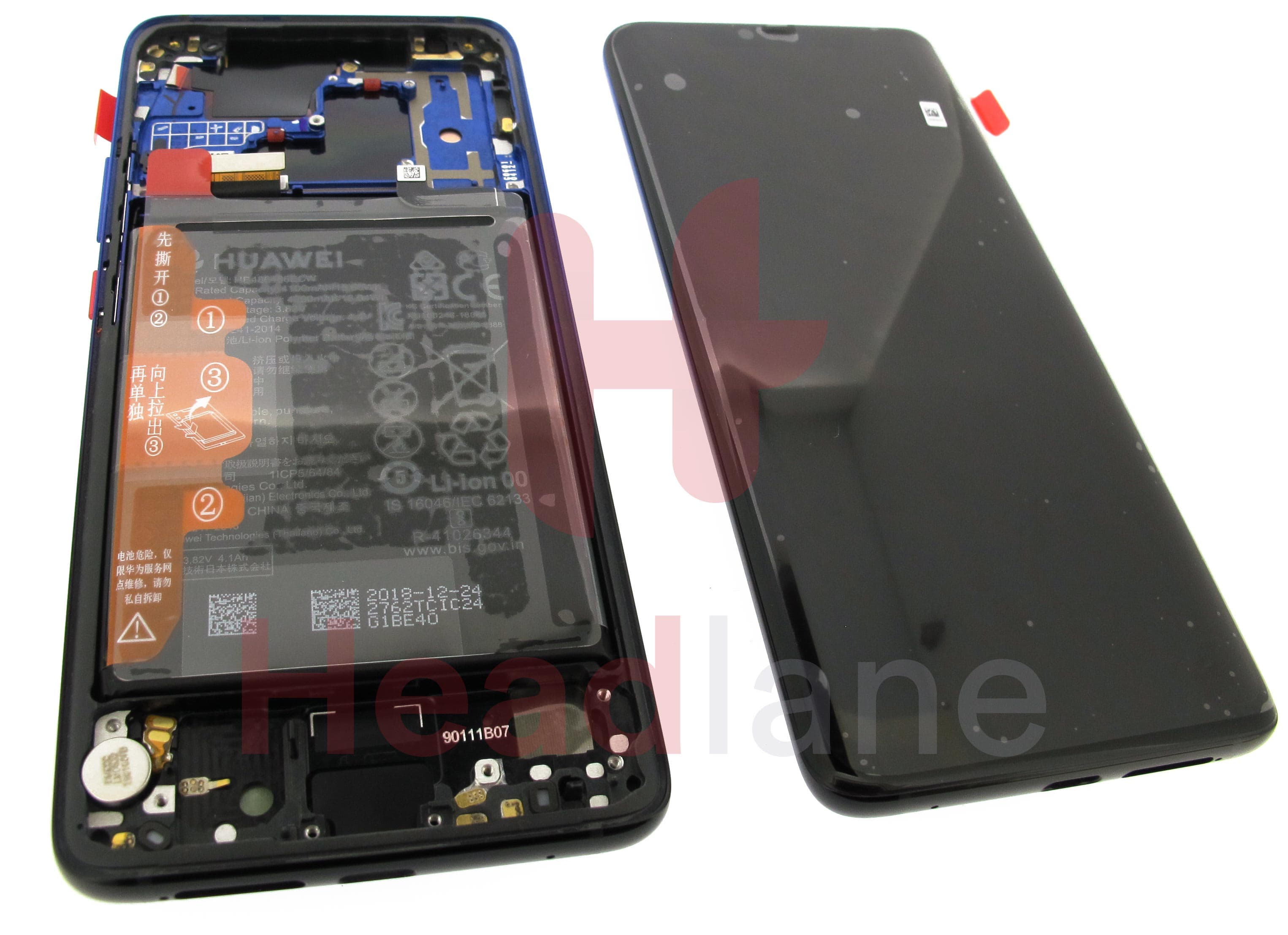Huawei Mate 20 Pro LCD Display / Screen + Touch + Battery Assembly - Twilight - view 2