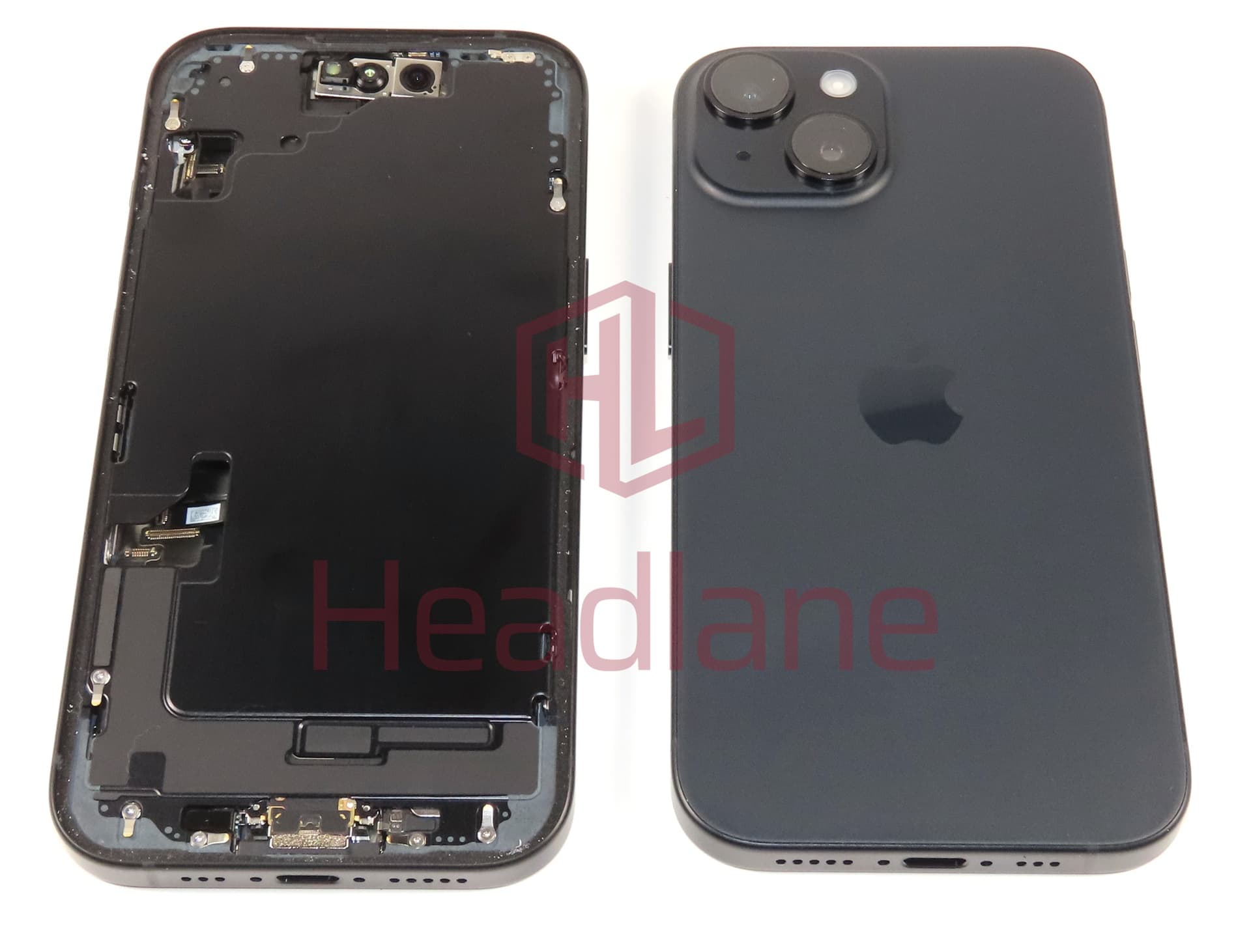 iPhone 15 Back / Battery Cover + Small Parts - Black (Pulled - Grade A) - view 2