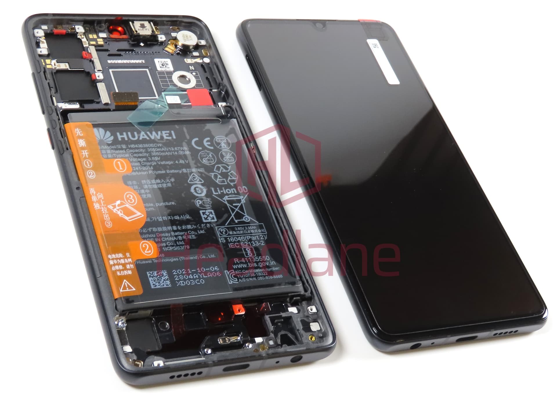 Huawei P30 LCD Display / Screen + Touch + Battery Assembly - Black (New Version) - view 2