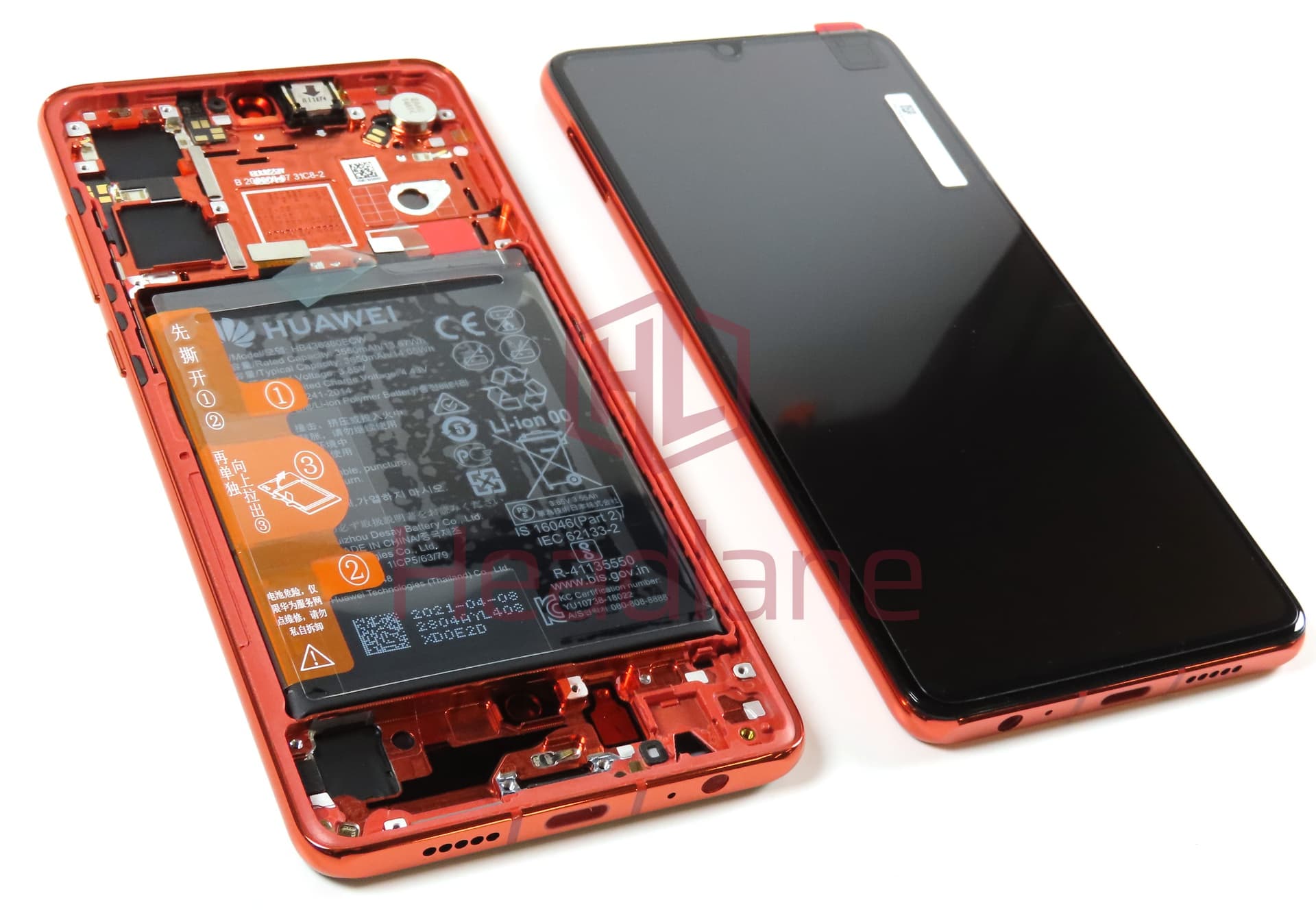 Huawei P30 LCD Display / Screen + Touch + Battery Assembly - Amber Sunrise (New Version) - view 3