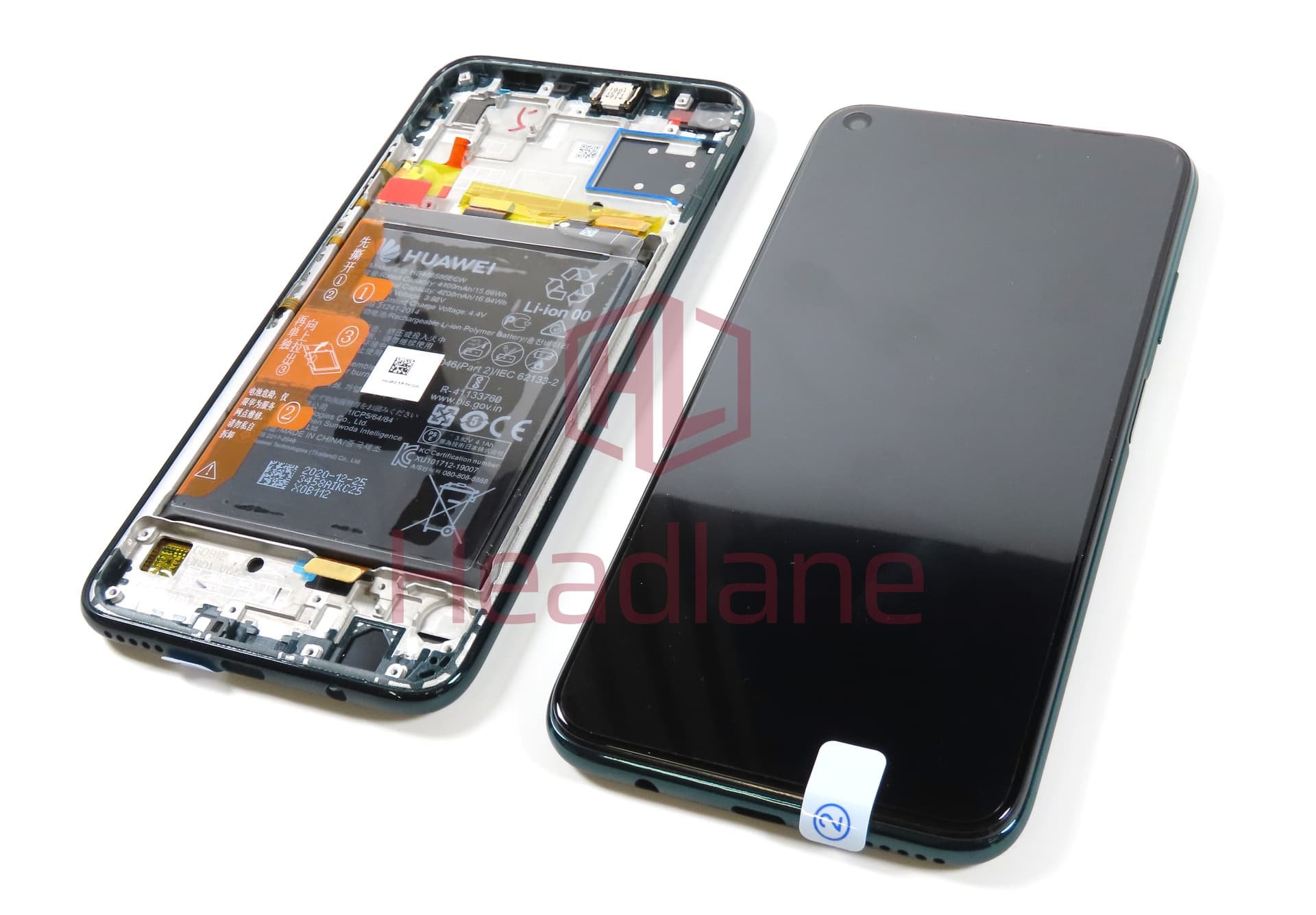 Huawei P40 Lite LCD Display / Screen + Touch + Battery Assembly - Crush Green (No Box) - view 3