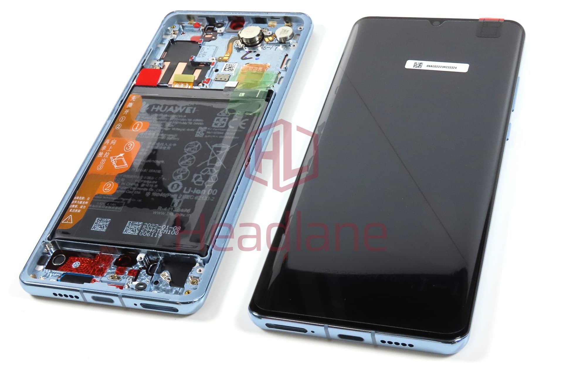 Huawei P30 Pro LCD Display / Screen + Touch + HB486486ECW Battery - Aurora Blue (B Grade) - view 2