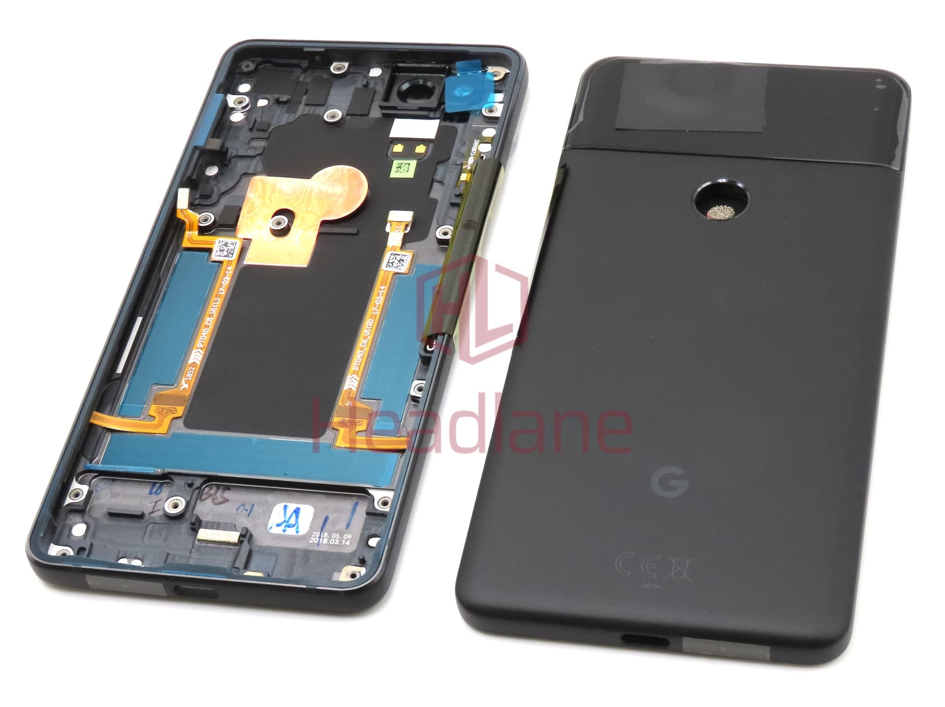 Google Pixel 2 Battery / Back Cover + Edge Sensor - Black - view 2