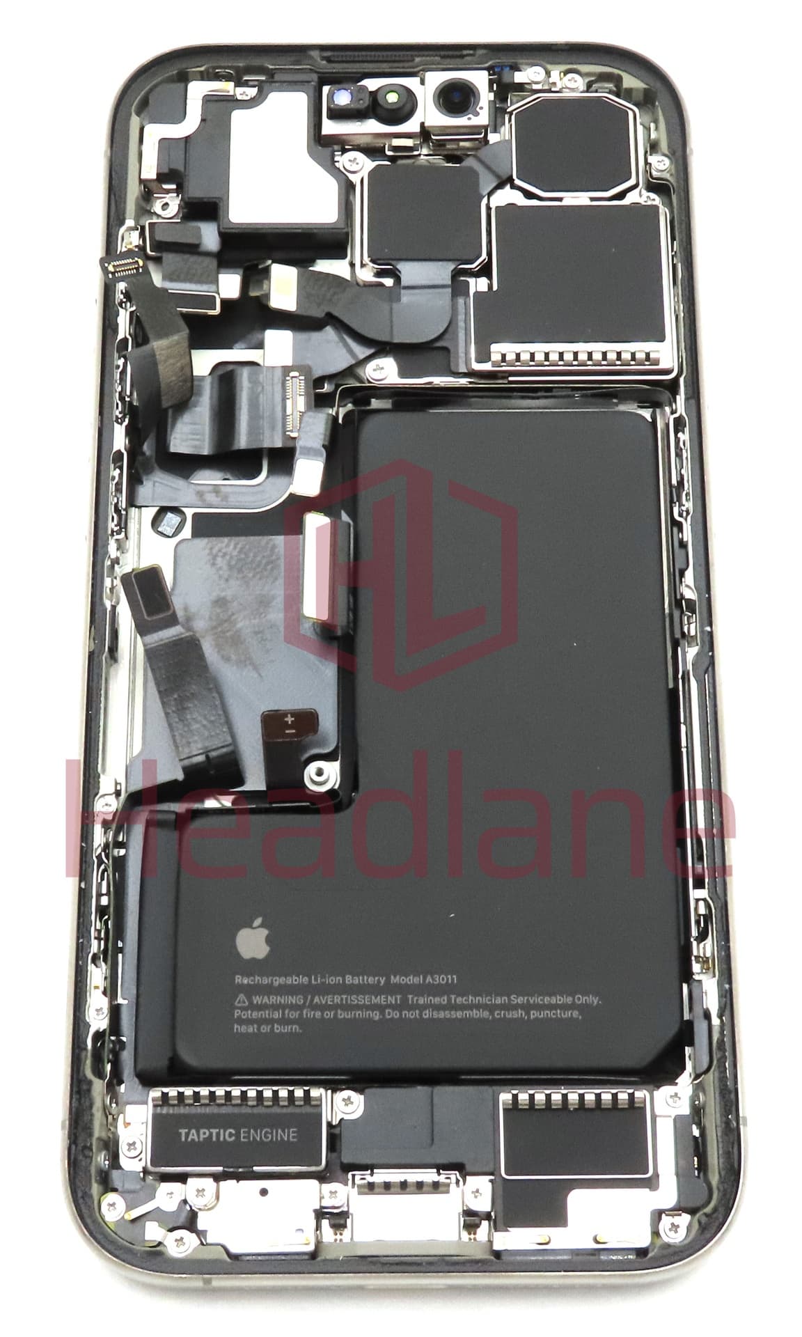 iPhone 15 Pro Back / Battery Cover + Small Parts - Natural Titanium (Pulled - Grade A) - view 2