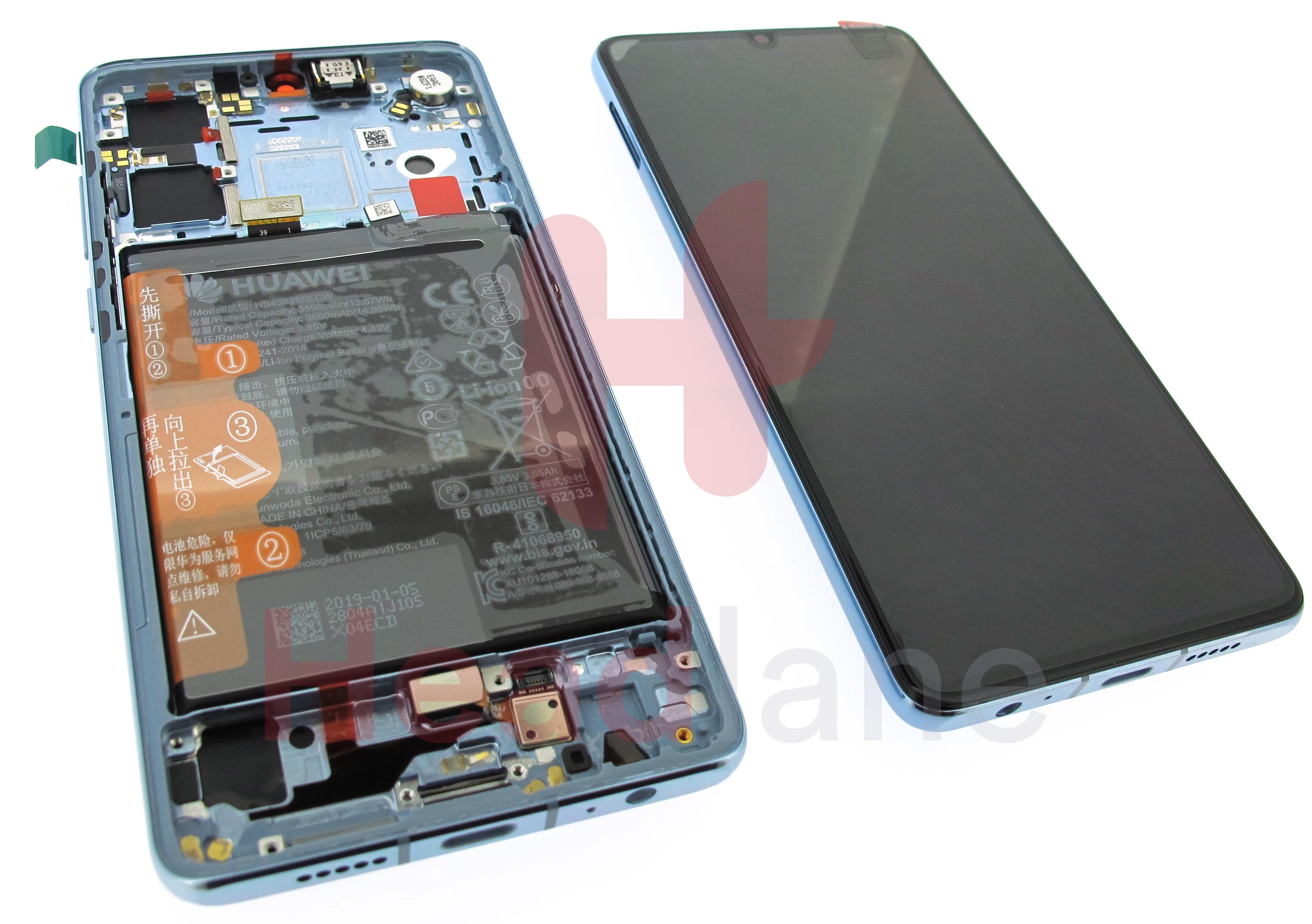 Huawei P30 LCD Display / Screen + Touch + Battery Assembly - Breathing Crystal - view 2