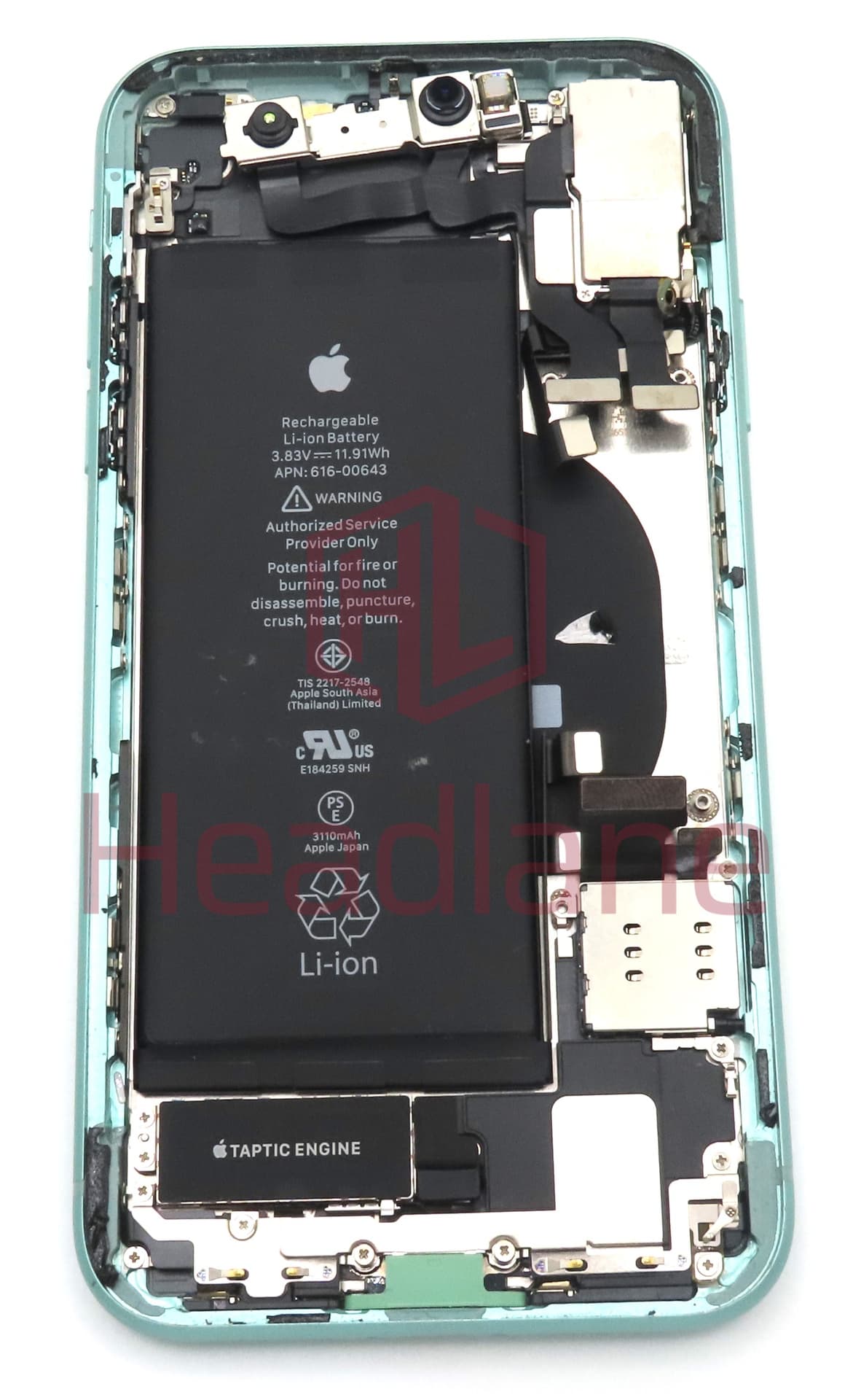 Apple iPhone 11 Back / Battery Cover + Small Parts - Green (Pulled - Grade B) - view 2