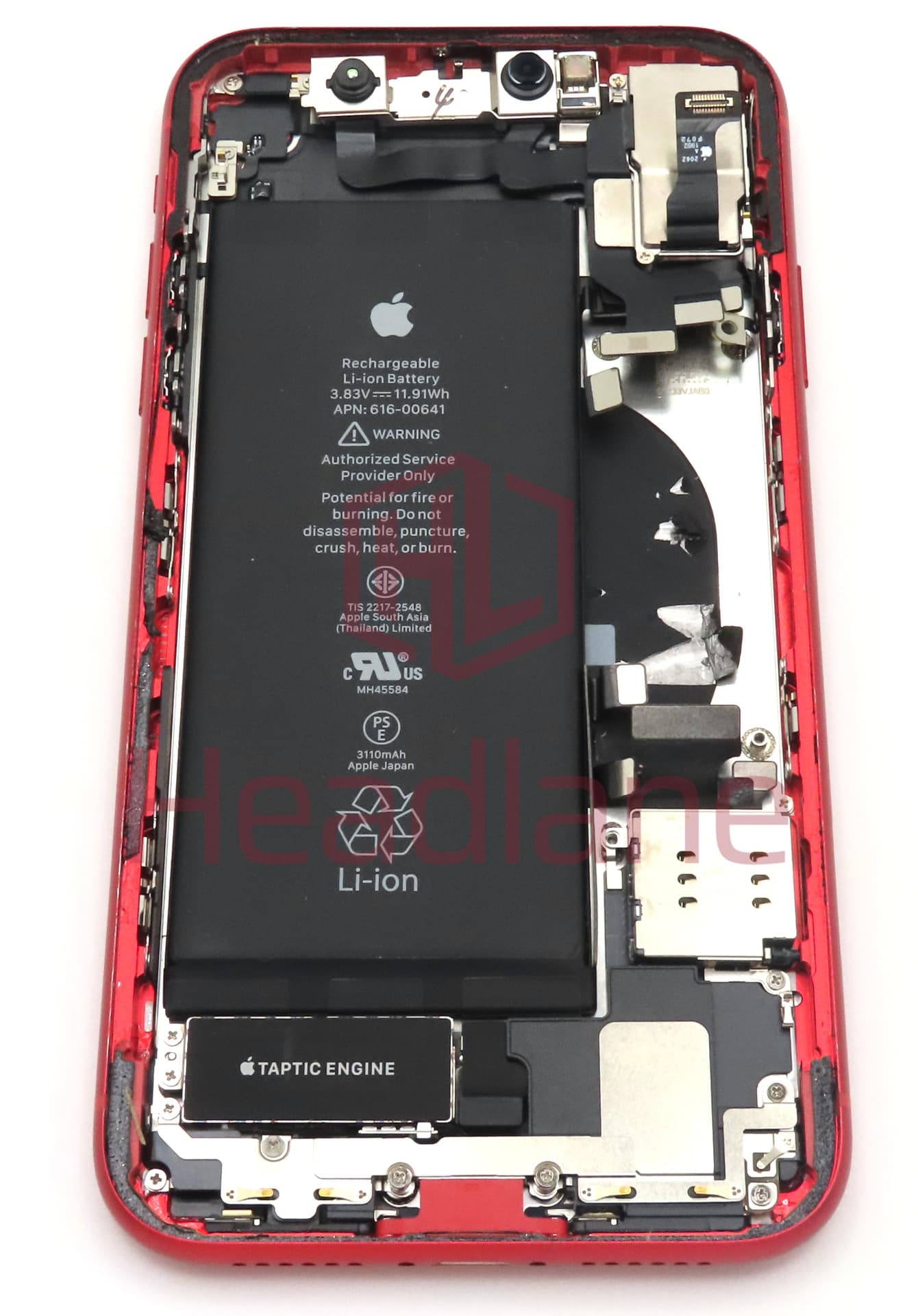 Apple iPhone 11 Back / Battery Cover + Small Parts - Red (Pulled - Grade B) - view 2