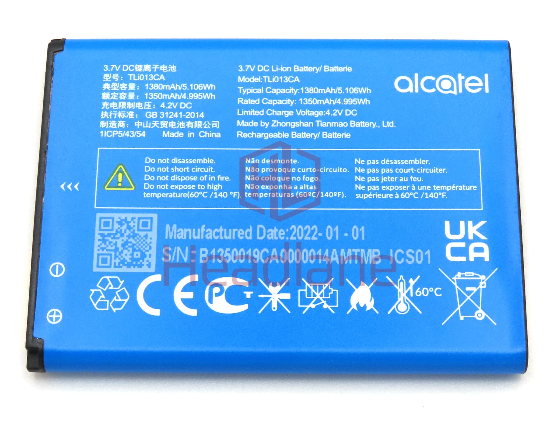 Alcatel Go Flip 3 TLi013CA 1380mAh Internal Battery - view 2