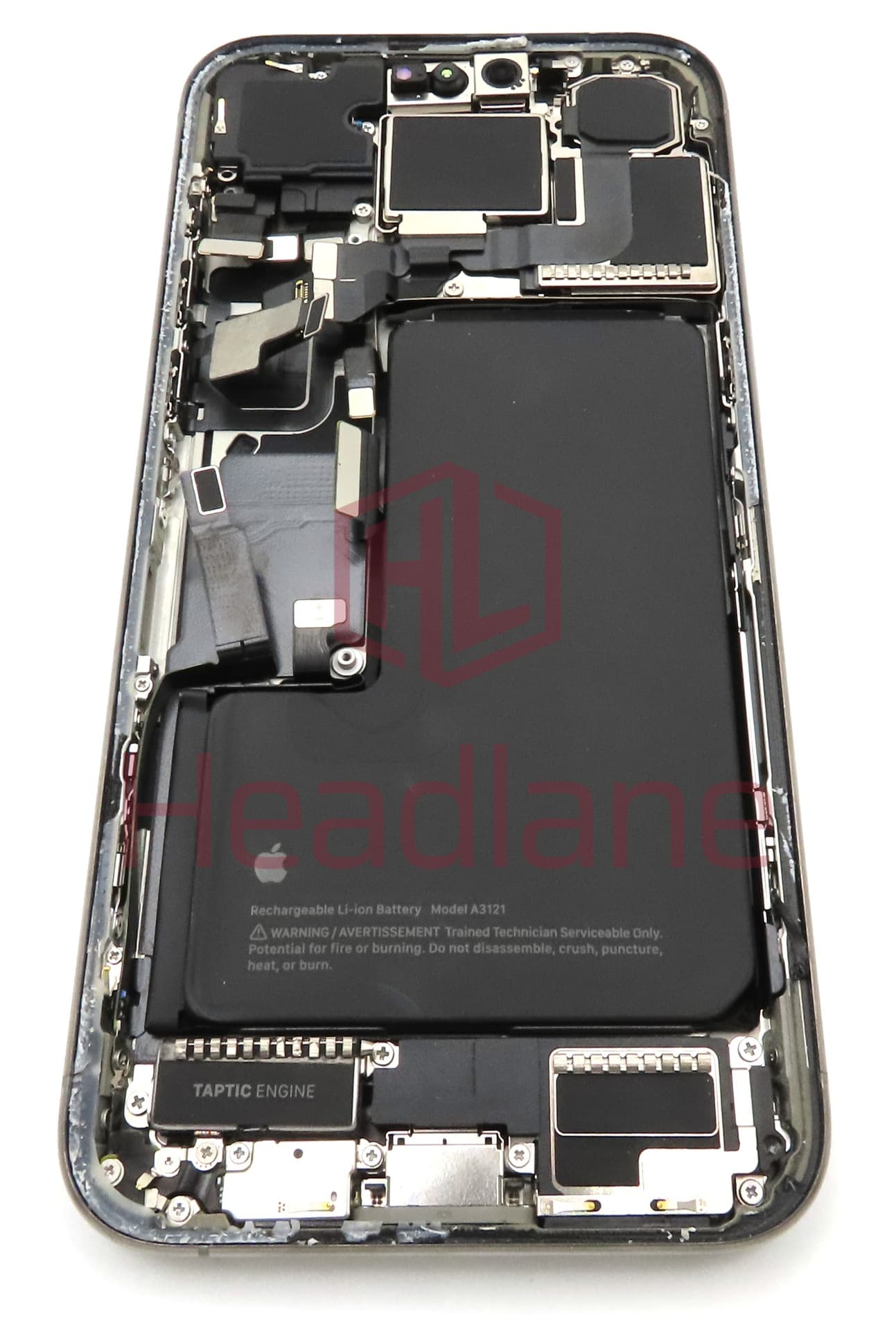 Apple iPhone 15 Pro Max Back / Battery Cover + Small Parts - Natural Titanium (Pulled - Grade A) - view 2