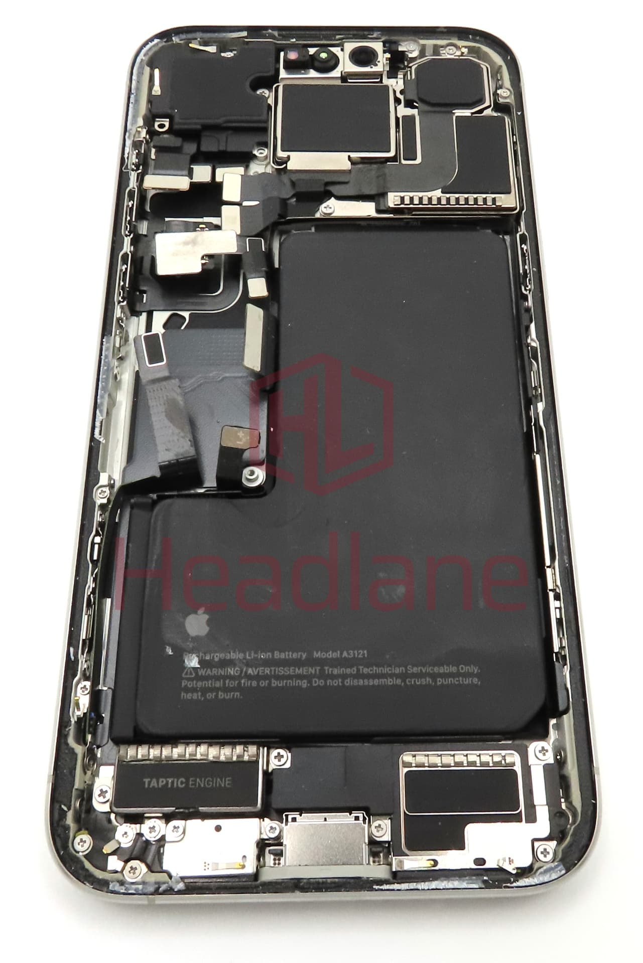 Apple iPhone 15 Pro Max Back / Battery Cover + Small Parts - White Titanium (Pulled - Grade A) - view 2