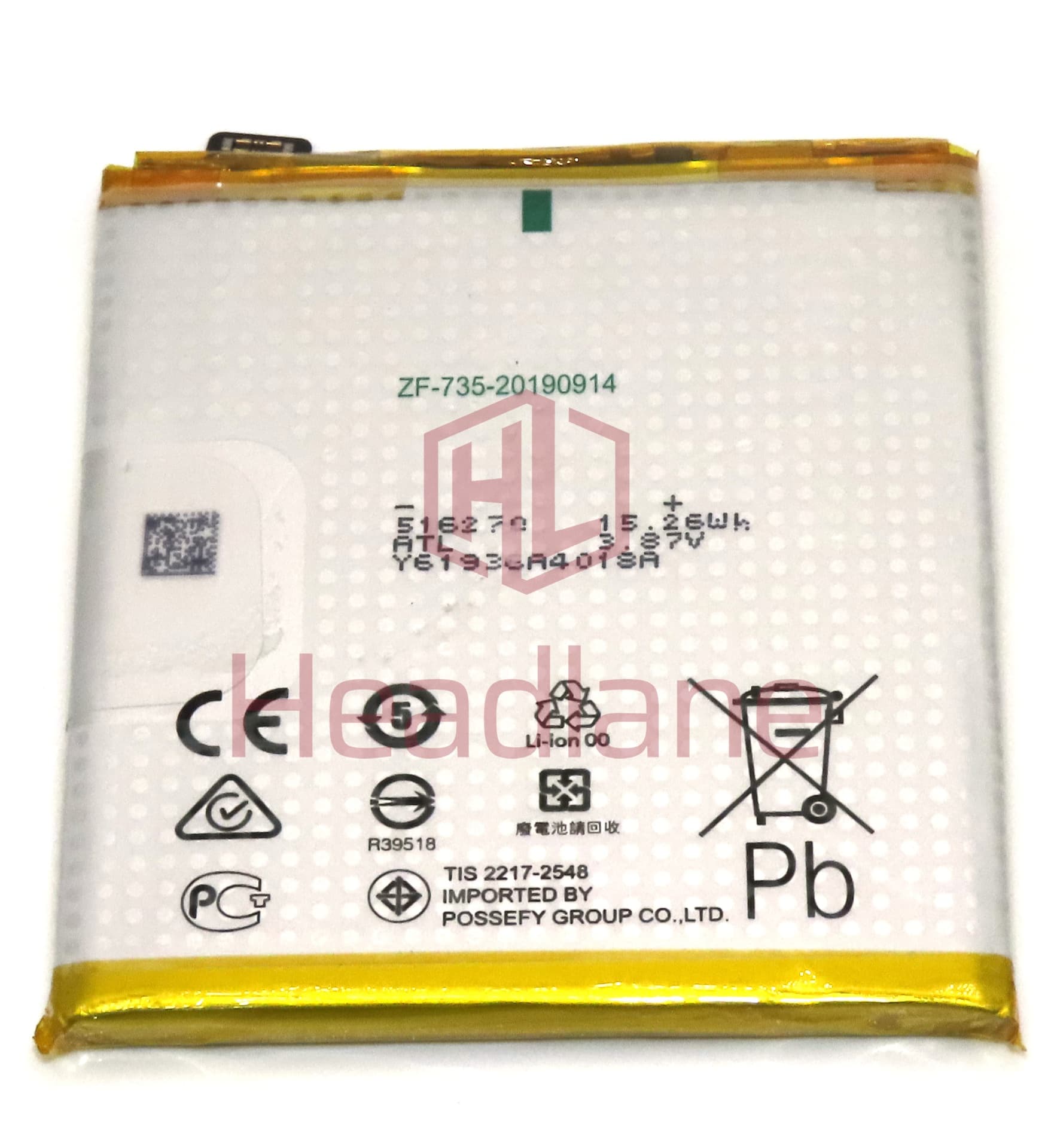 Oppo CPH1907 Reno2 BLP735 4000mAh Internal Battery - view 2