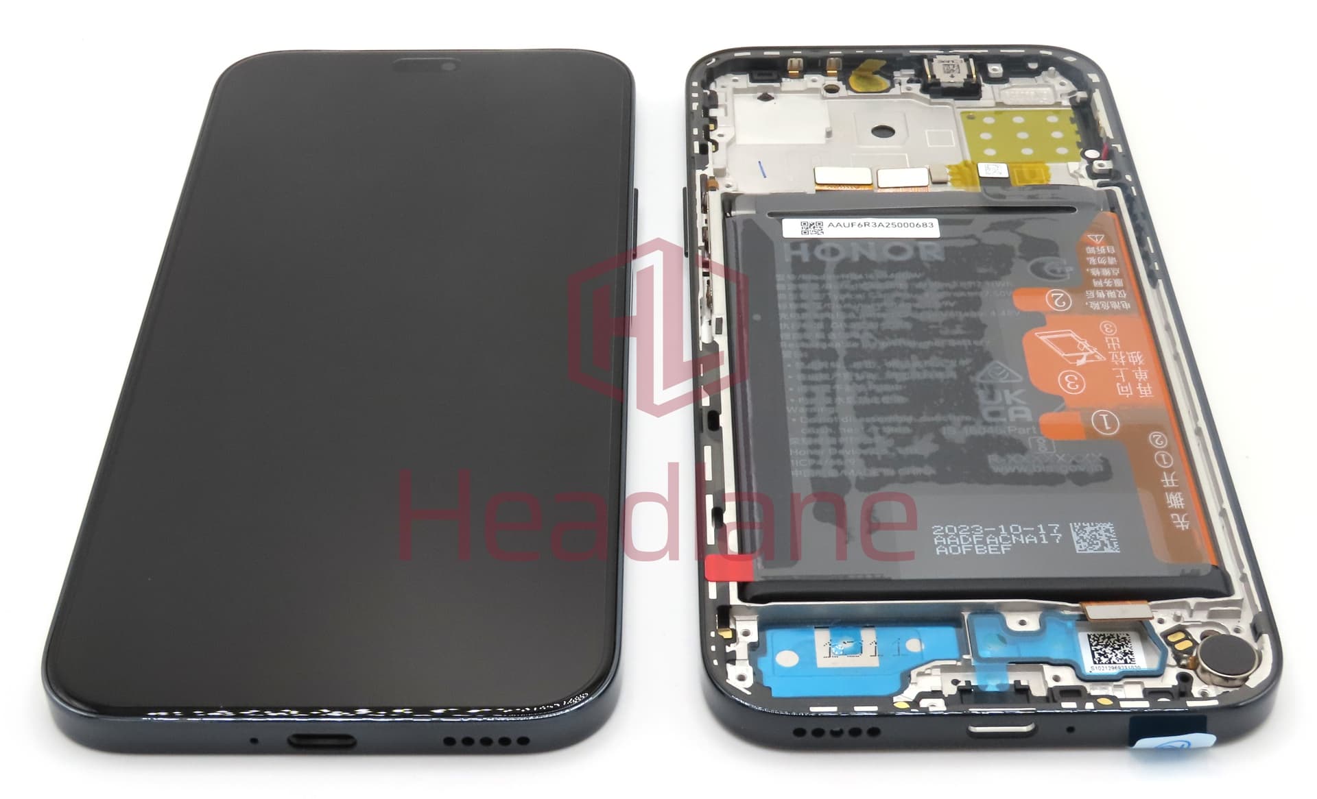 Honor X8b LCD Display / Screen + Touch + Battery - Black - view 2