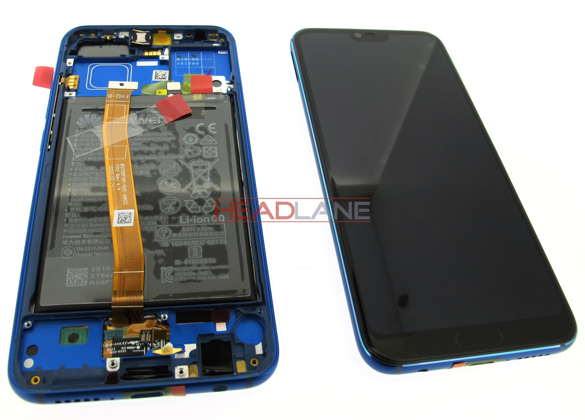 Huawei Honor 10 LCD Display / Screen + Touch + Battery Assembly - Blue (No Box) - view 2