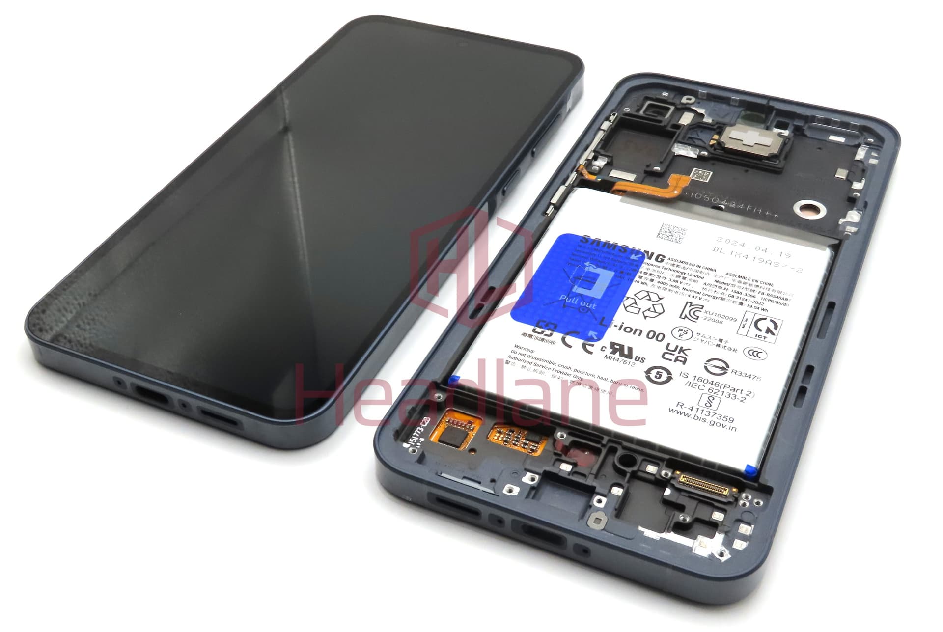 Samsung SM-A556 Galaxy A55 5G LCD Display / Screen + Touch + Battery - Black (Awesome Navy) - view 2