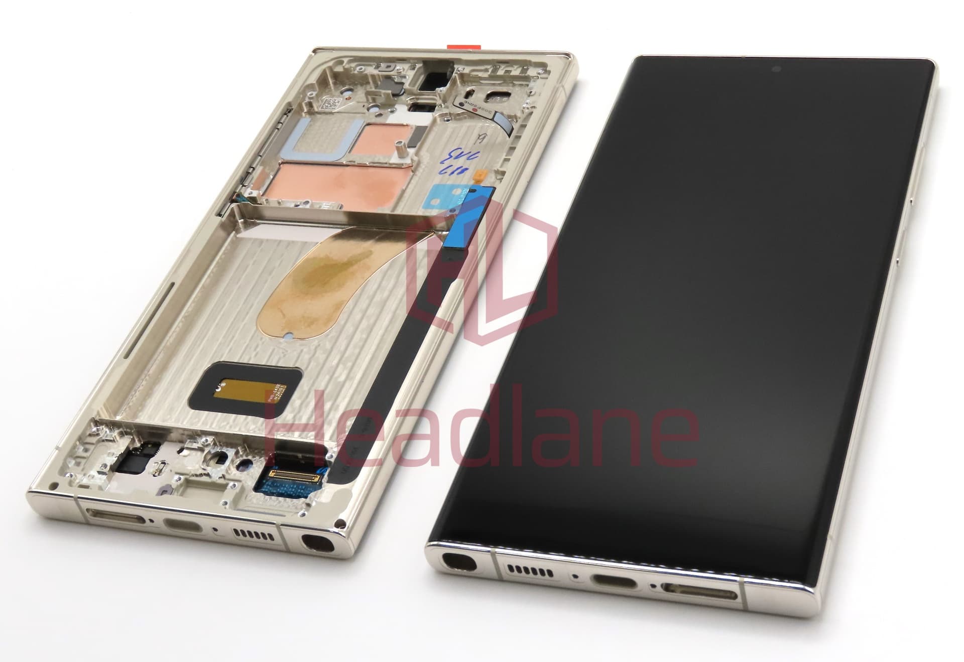 Samsung SM-S918 Galaxy S23 Ultra LCD Display / Screen + Touch - Cream (With Frame - Self Assembled) - view 3