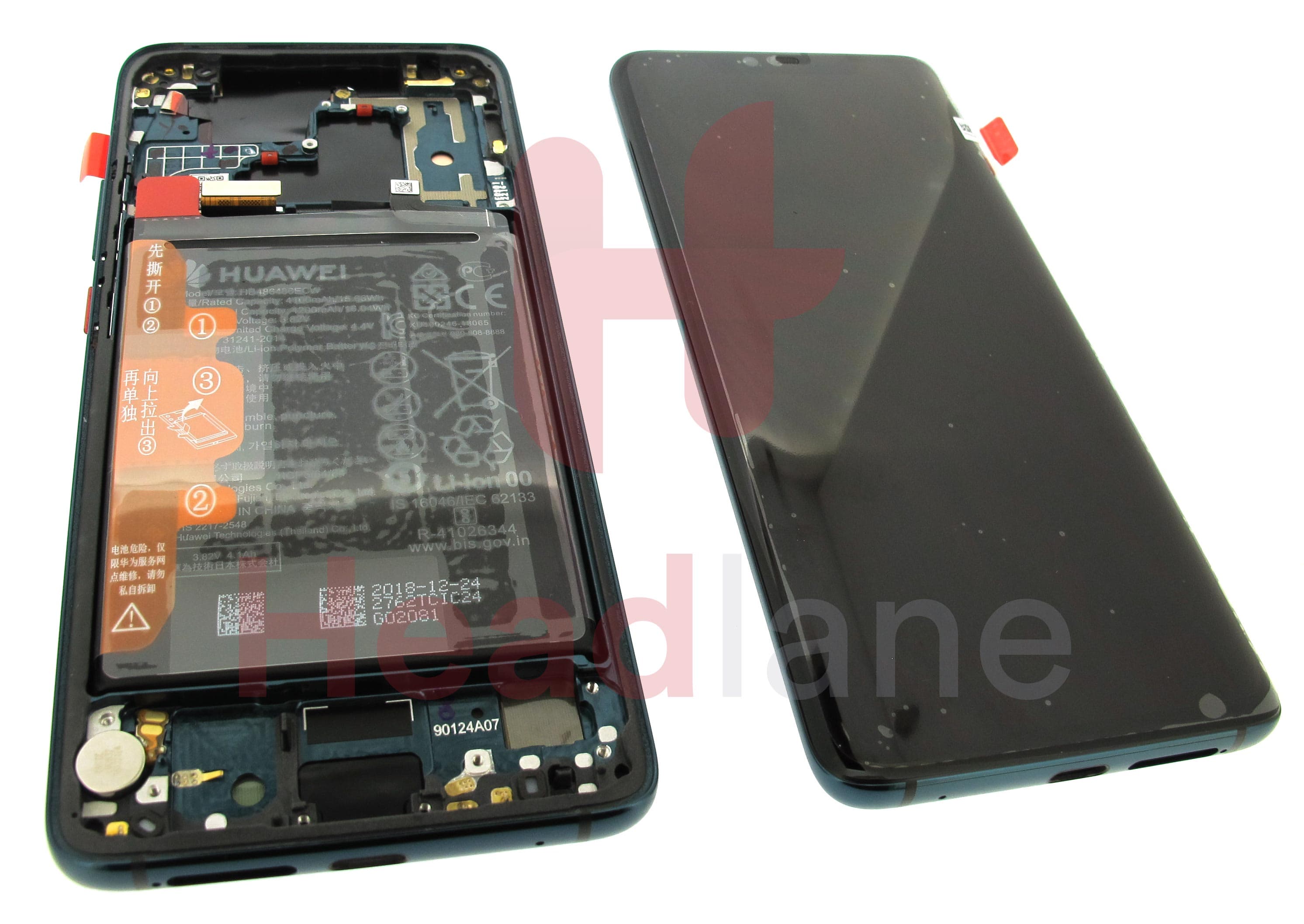 Huawei Mate 20 Pro LCD Display / Screen + Touch + Battery Assembly - Emerald Green - view 2