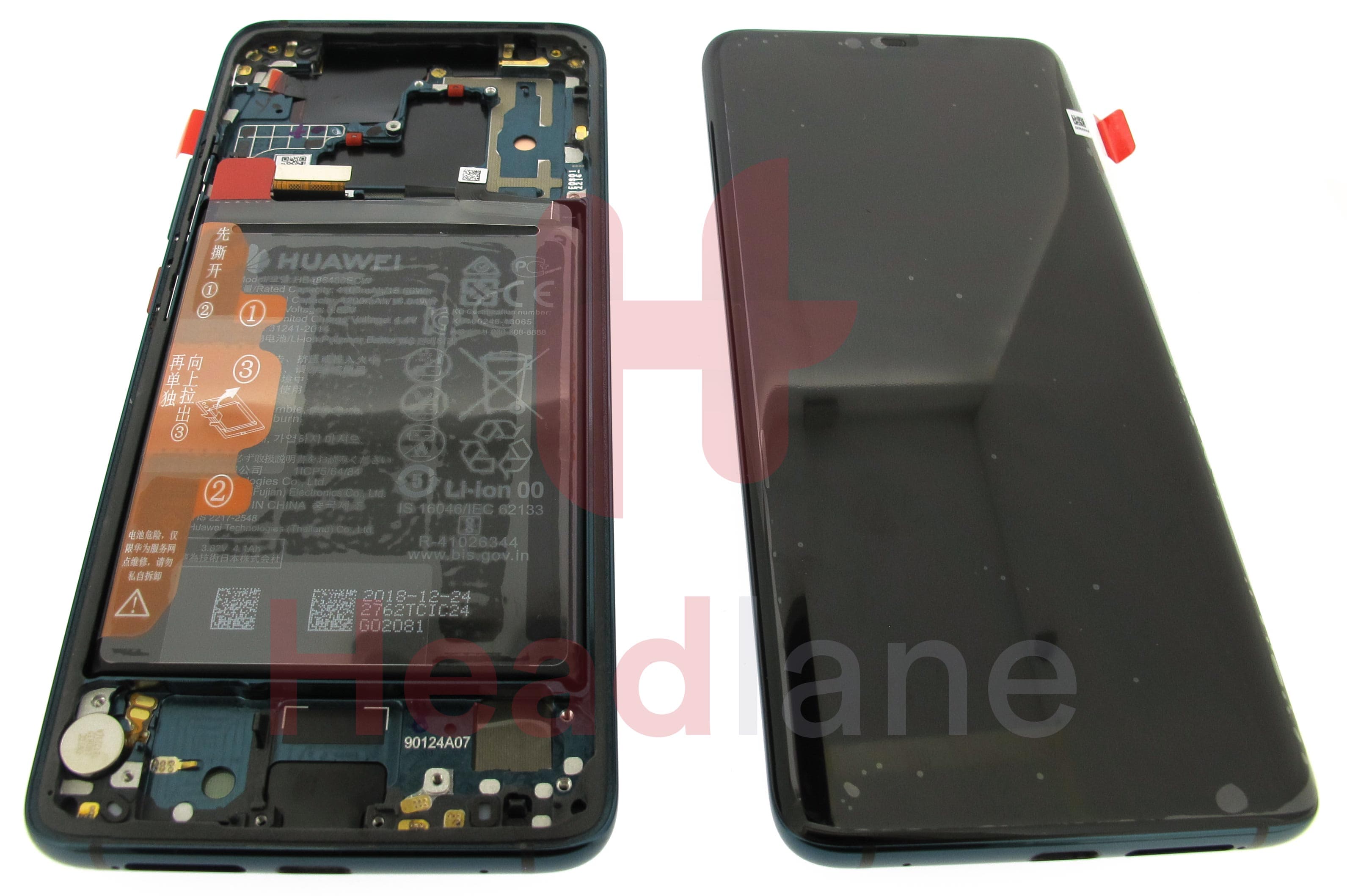 Huawei Mate 20 Pro LCD Display / Screen + Touch + Battery Assembly - Emerald Green - view 3