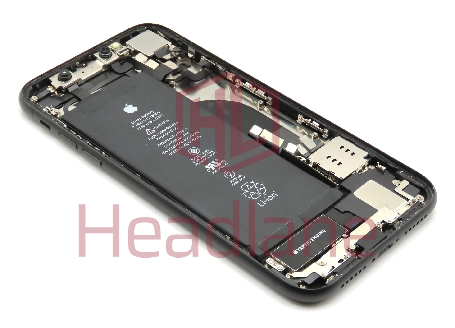 Apple iPhone XR Back / Battery Cover + Small Parts - Black (Pulled - Grade B) - view 2