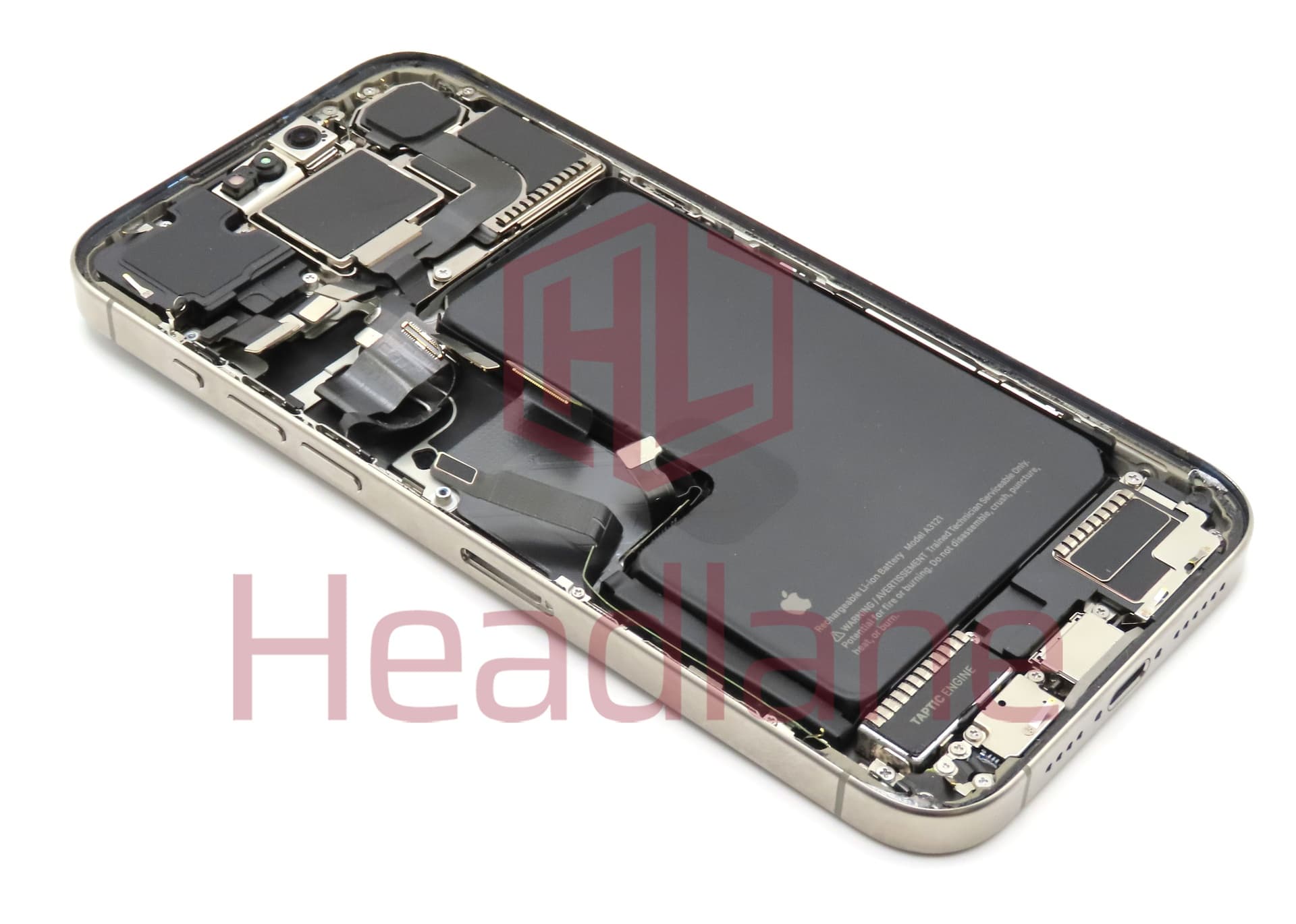Apple iPhone 15 Pro Max Back / Battery Cover + Small Parts - Natural Titanium (Pulled - Grade B) - view 2