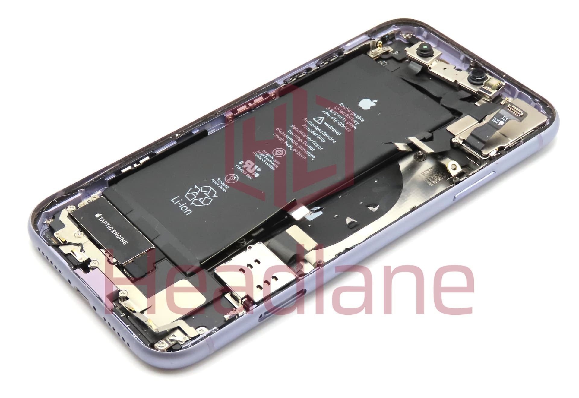 Apple iPhone 11 Back / Battery Cover + Small Parts - Purple (Pulled - Grade C) - view 2