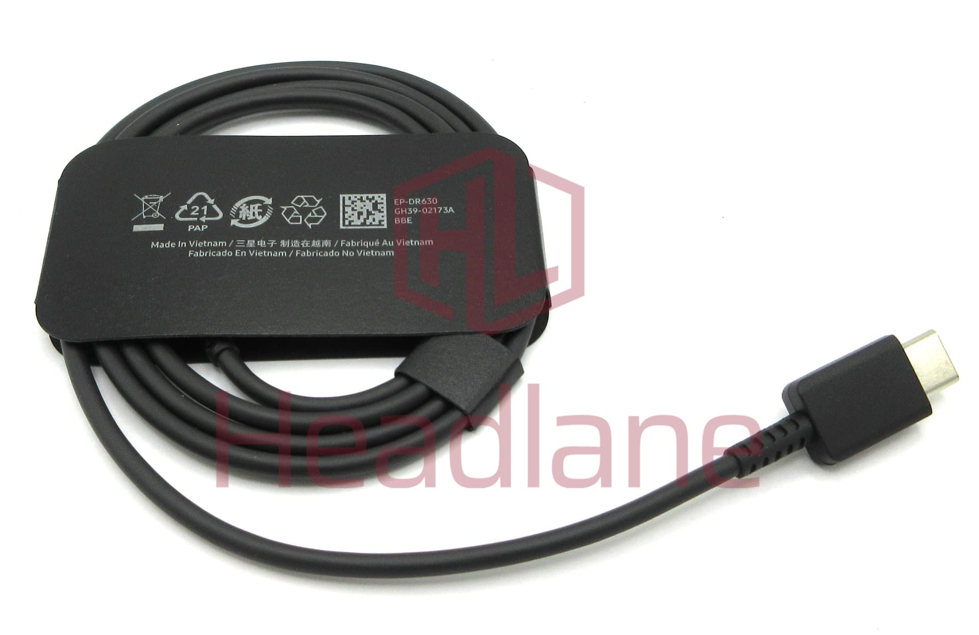 Samsung SM-R530 SM-R630 Galaxy Buds3 / Buds3 Pro EP-DR630BBE USB-C to USC-C Charging Cable - Black - view 2