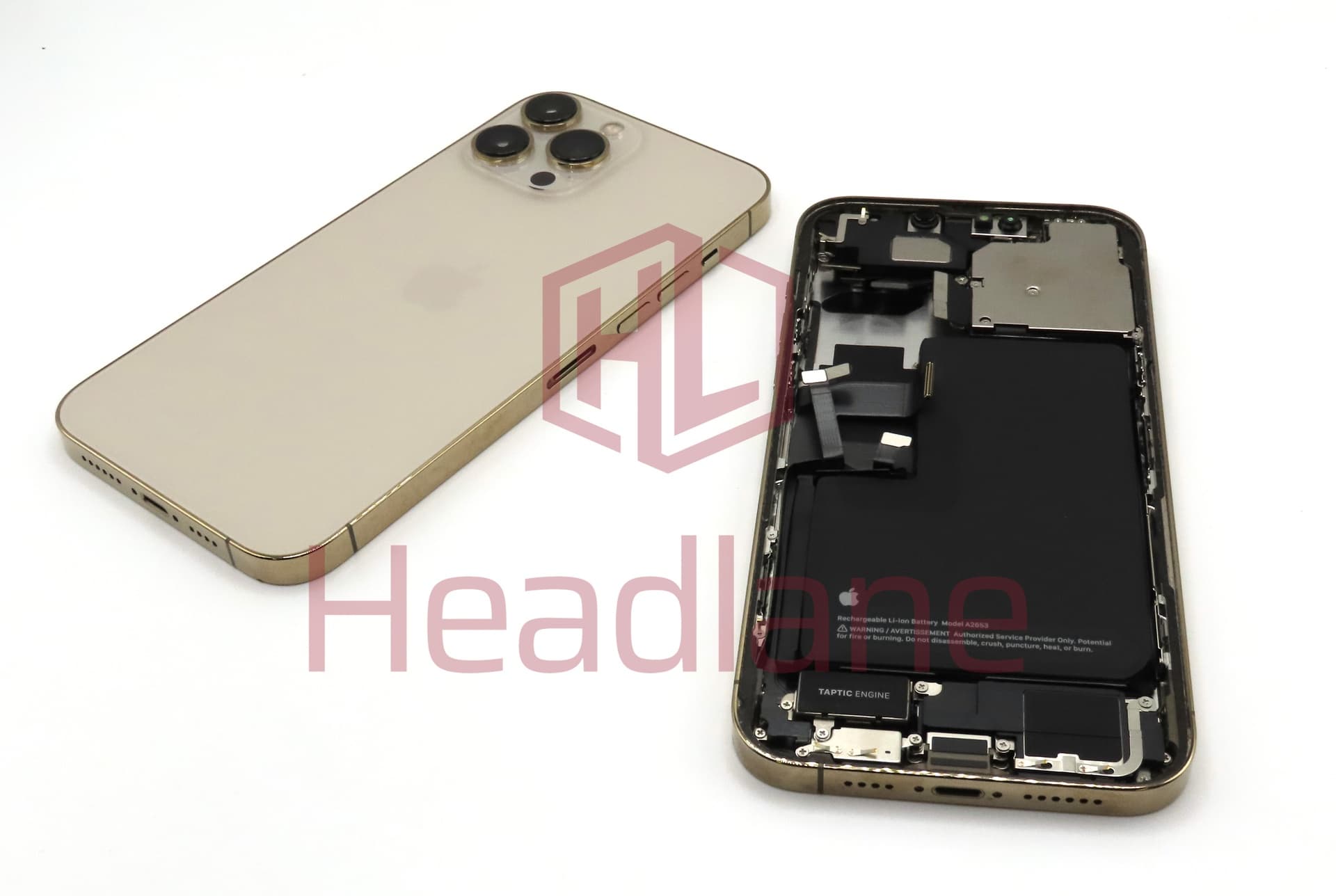 iPhone 13 Pro Max Back / Battery Cover + Small Parts - Gold (Pulled - Grade C) - view 2