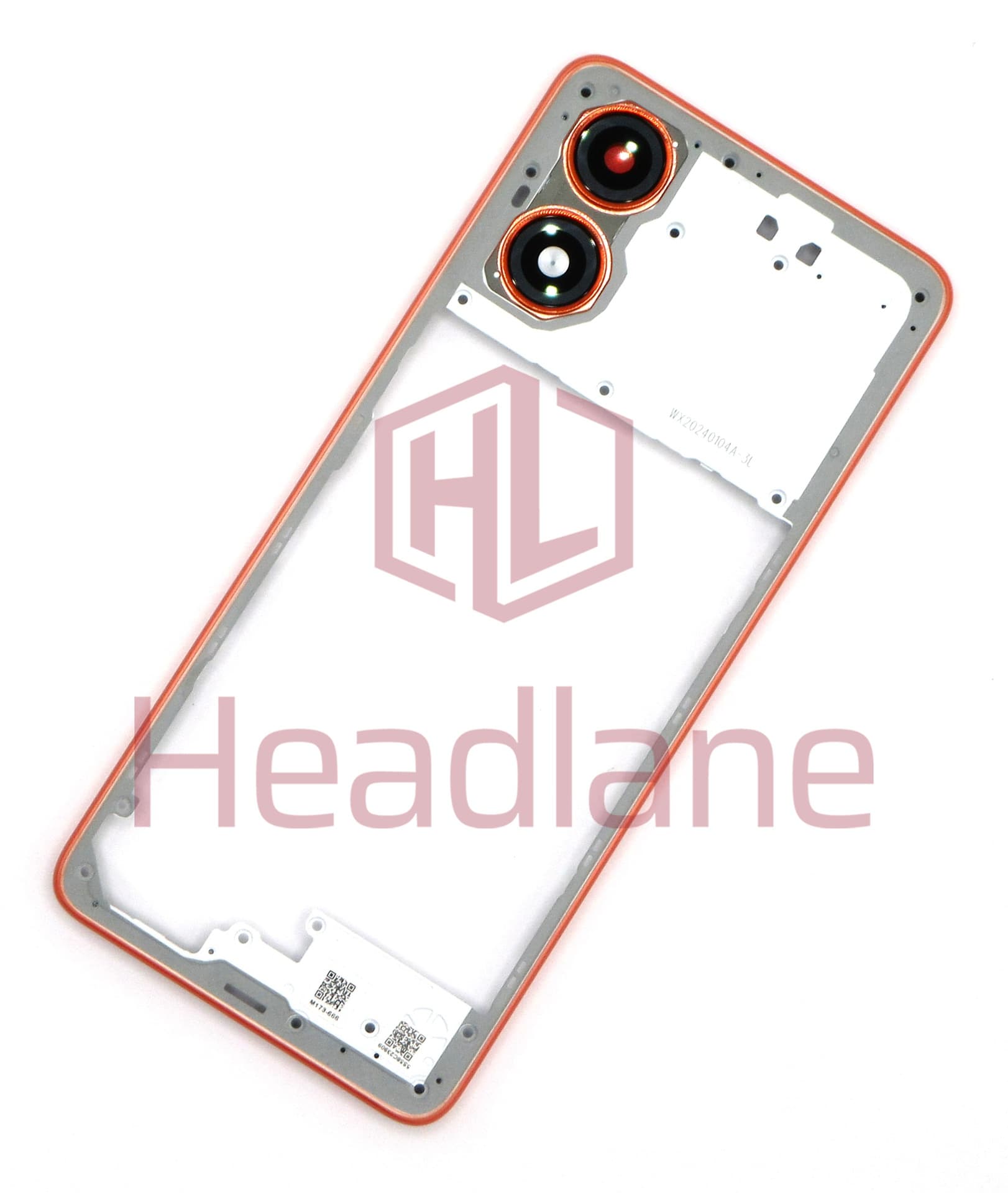 Motorola XT2421-3 XT2421-4 XT2421-5 Moto G04 Middle Cover / Chassis - Sunrise Orange - view 2