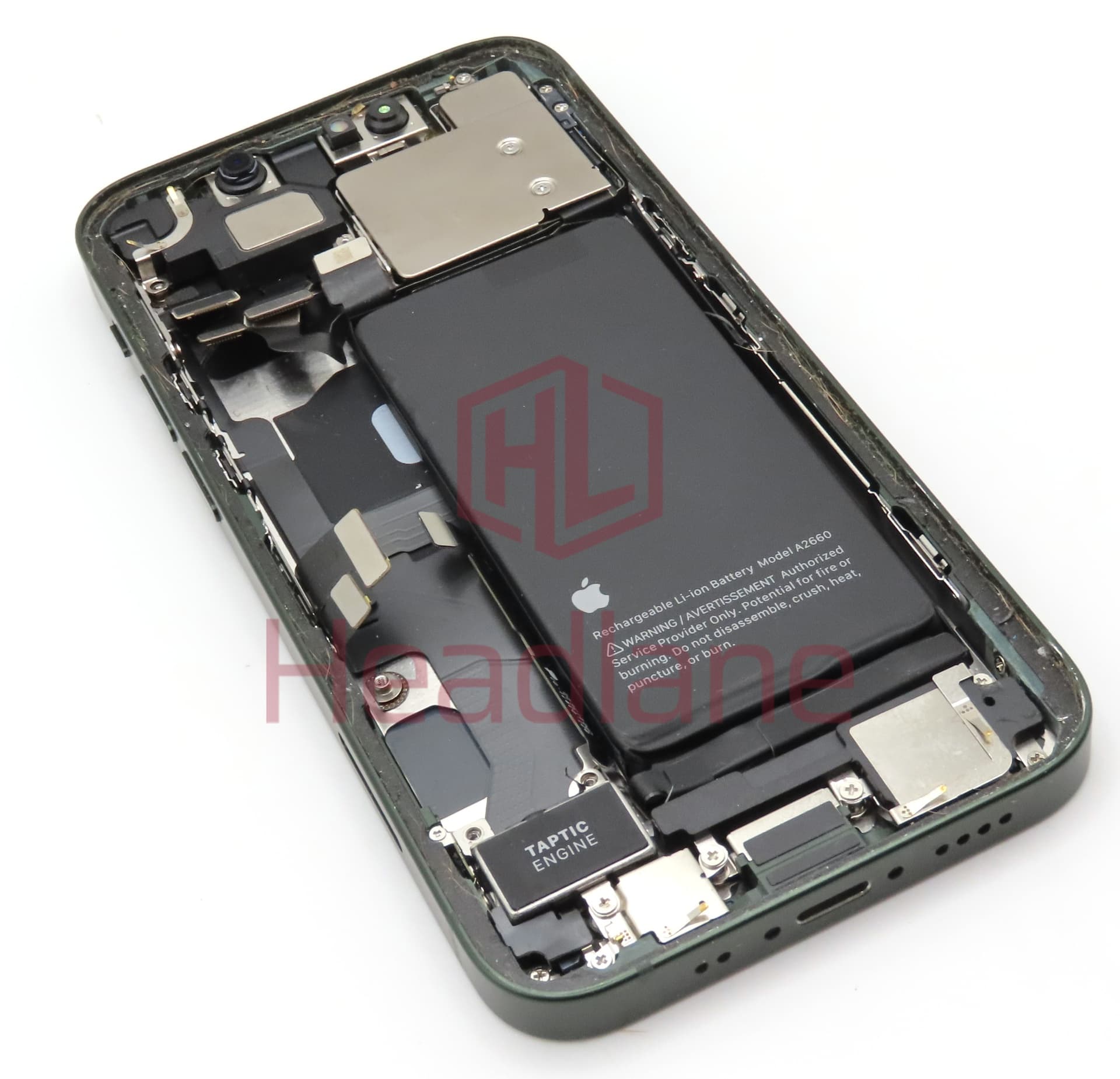Apple iPhone 13 Mini Back / Battery Cover + Small Parts - Green (Pulled - Grade C) - view 2