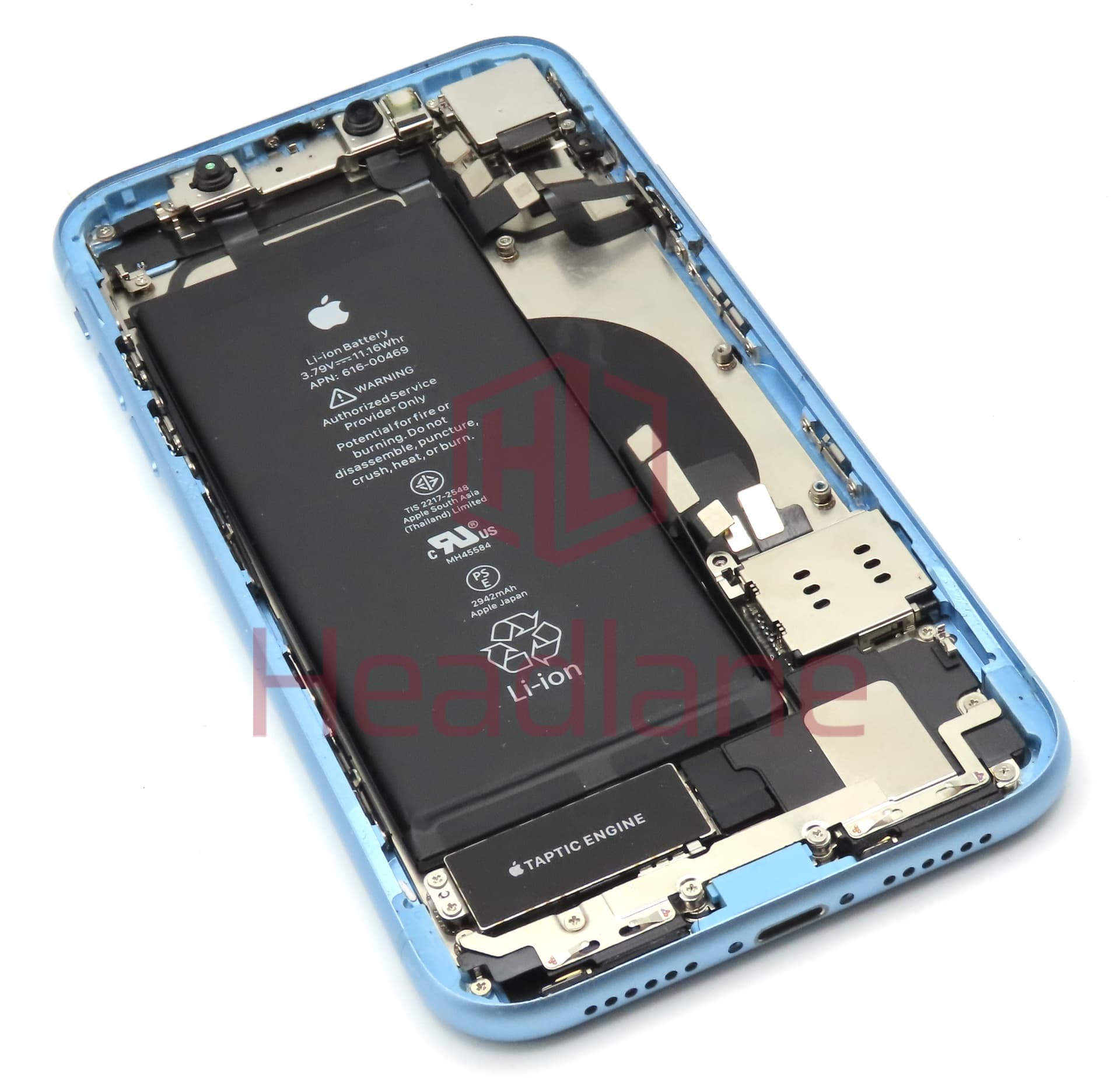 Apple iPhone XR Back / Battery Cover + Small Parts - Blue (Pulled - Grade C) - view 2