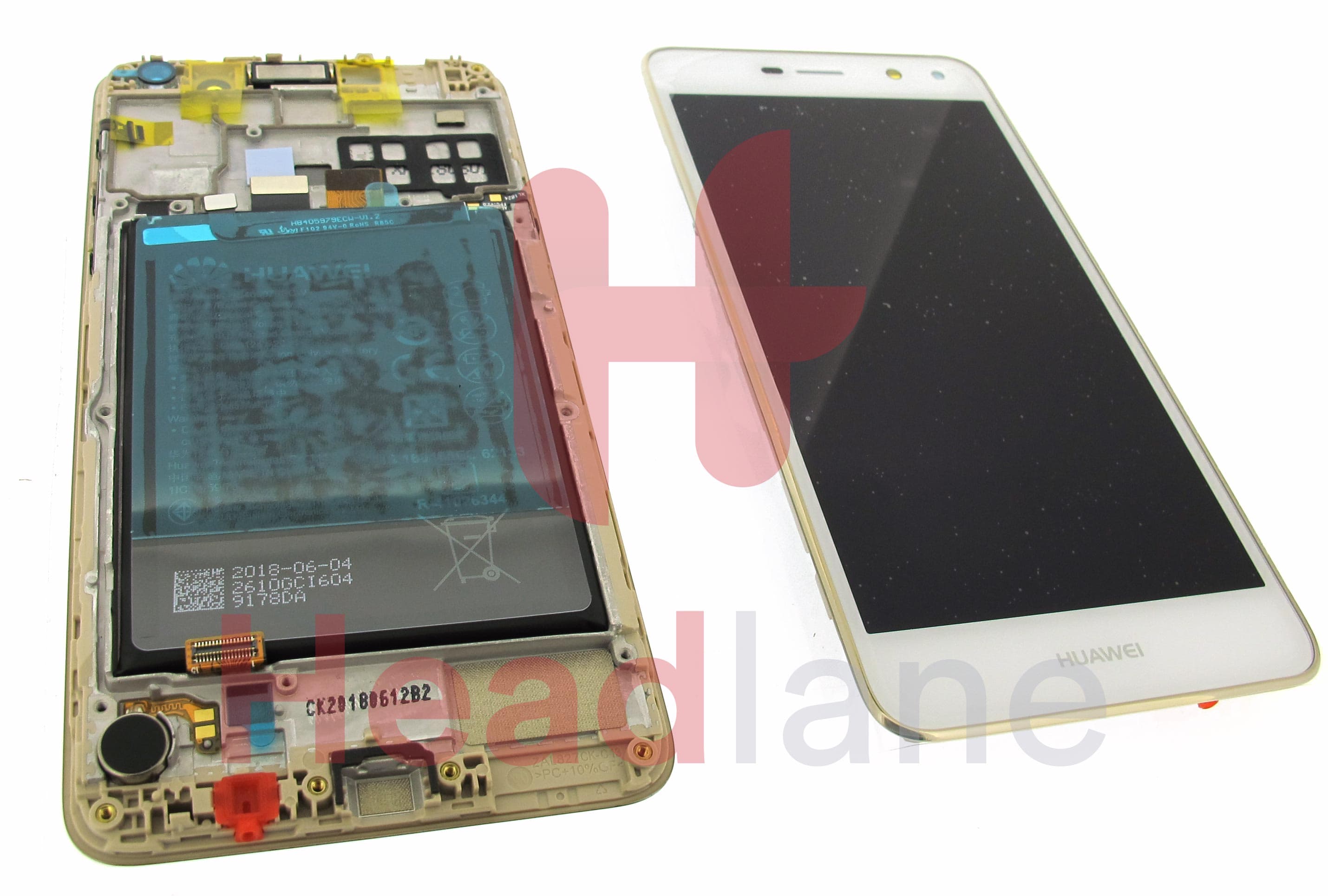 Huawei Y5 (2017) LCD Display / Screen + Touch - Gold / White - view 2