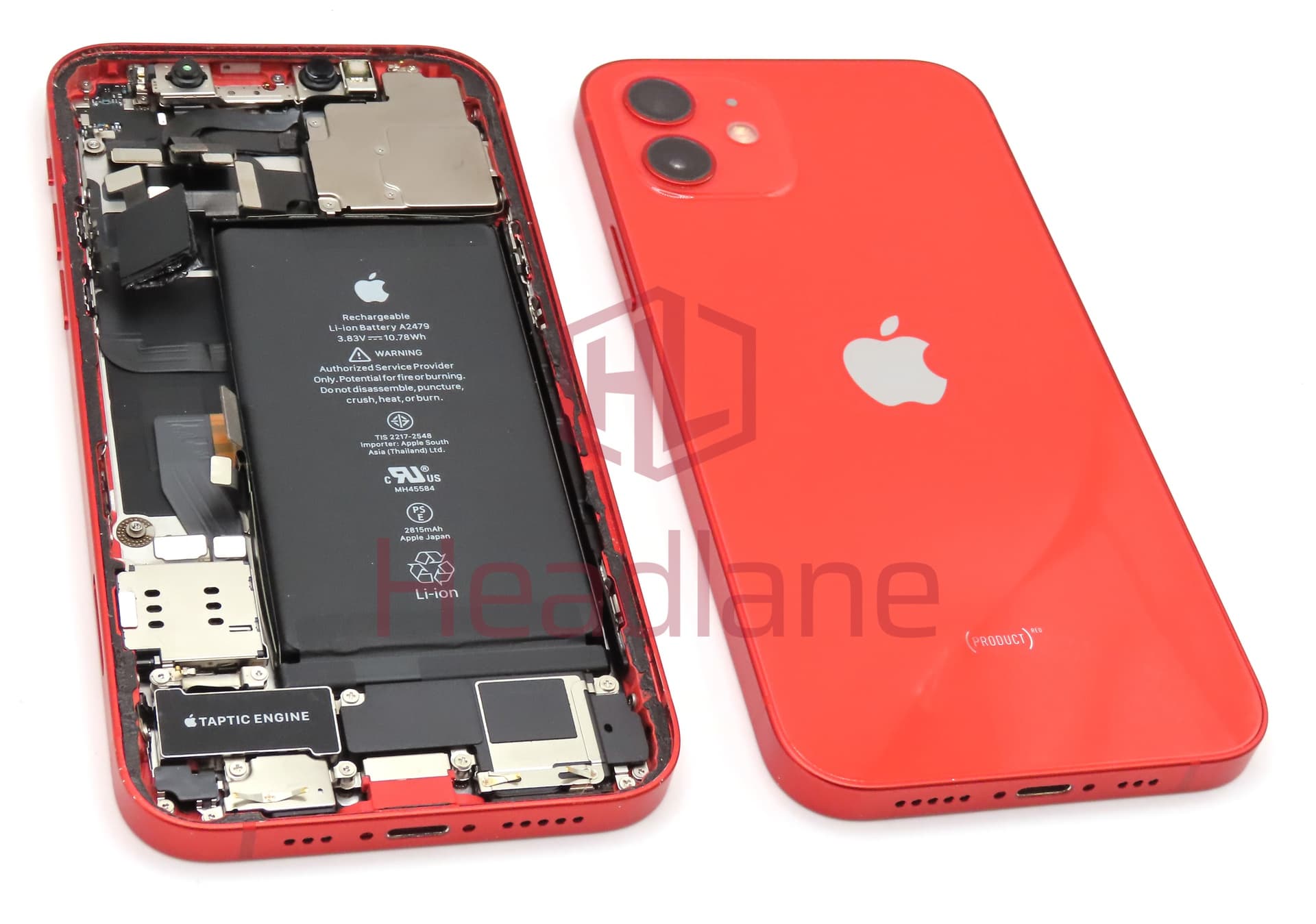 iPhone 12 Back / Battery Cover + Small Parts - Red (Pulled - Grade B) - view 2