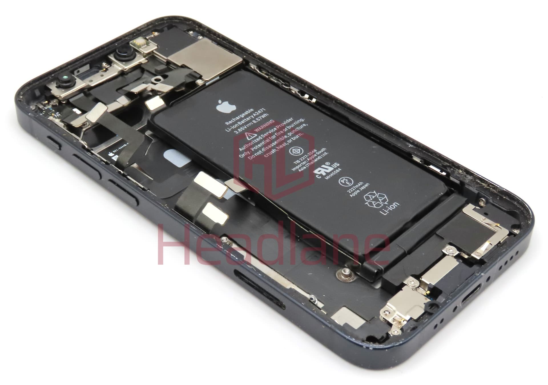 Apple iPhone 12 Mini Back / Battery Cover + Small Parts - Black (Pulled - Grade C) - view 2