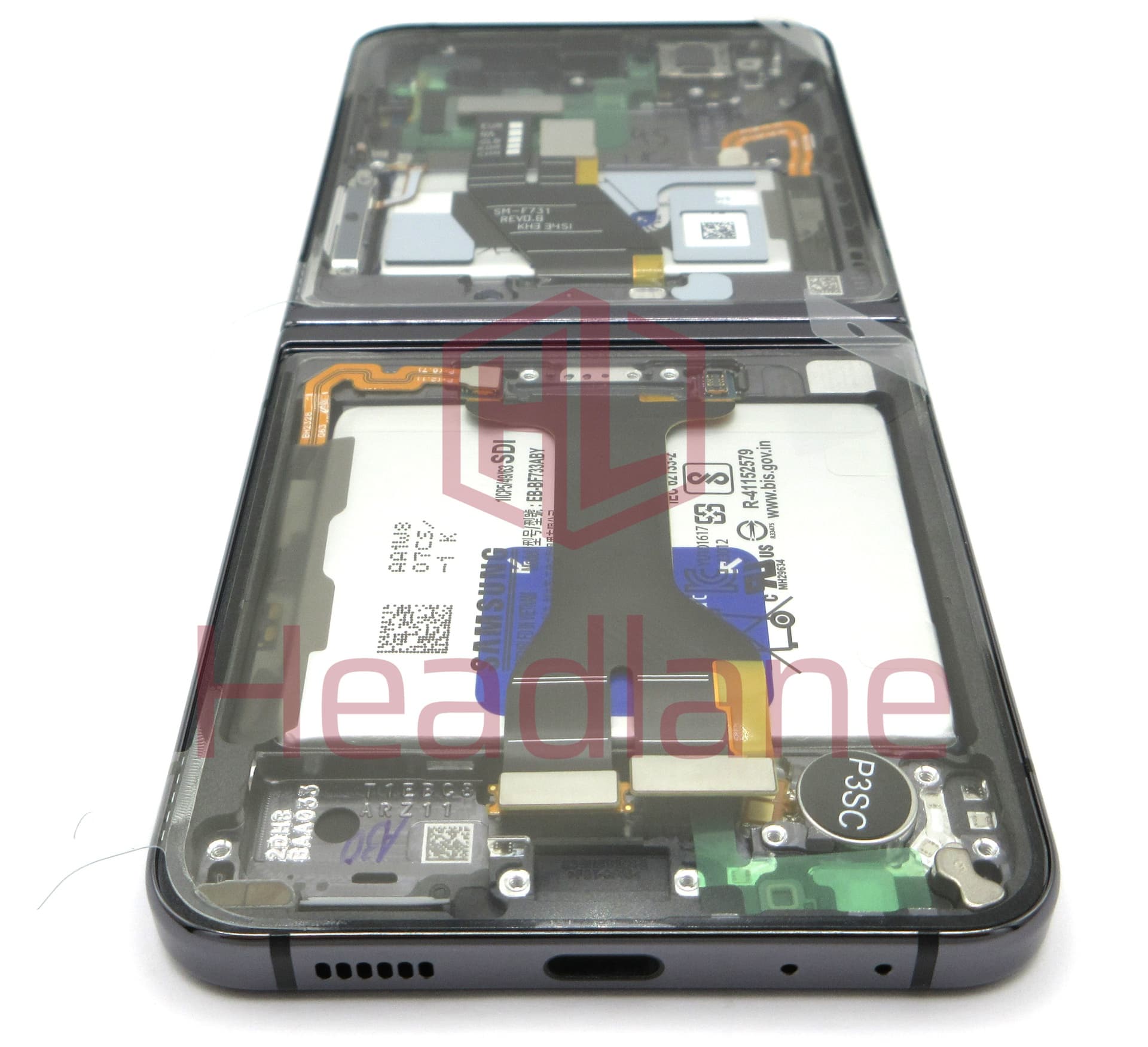 Samsung SM-F731 Galaxy Z Flip5 5G LCD Display / Screen + Touch + Battery - Graphite - view 2