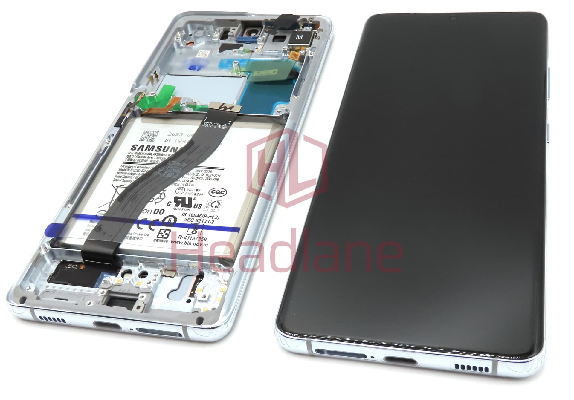 Samsung SM-G998 Galaxy S21 Ultra 5G LCD Display / Screen + Touch - Phantom Silver + Battery (No Camera) - view 2