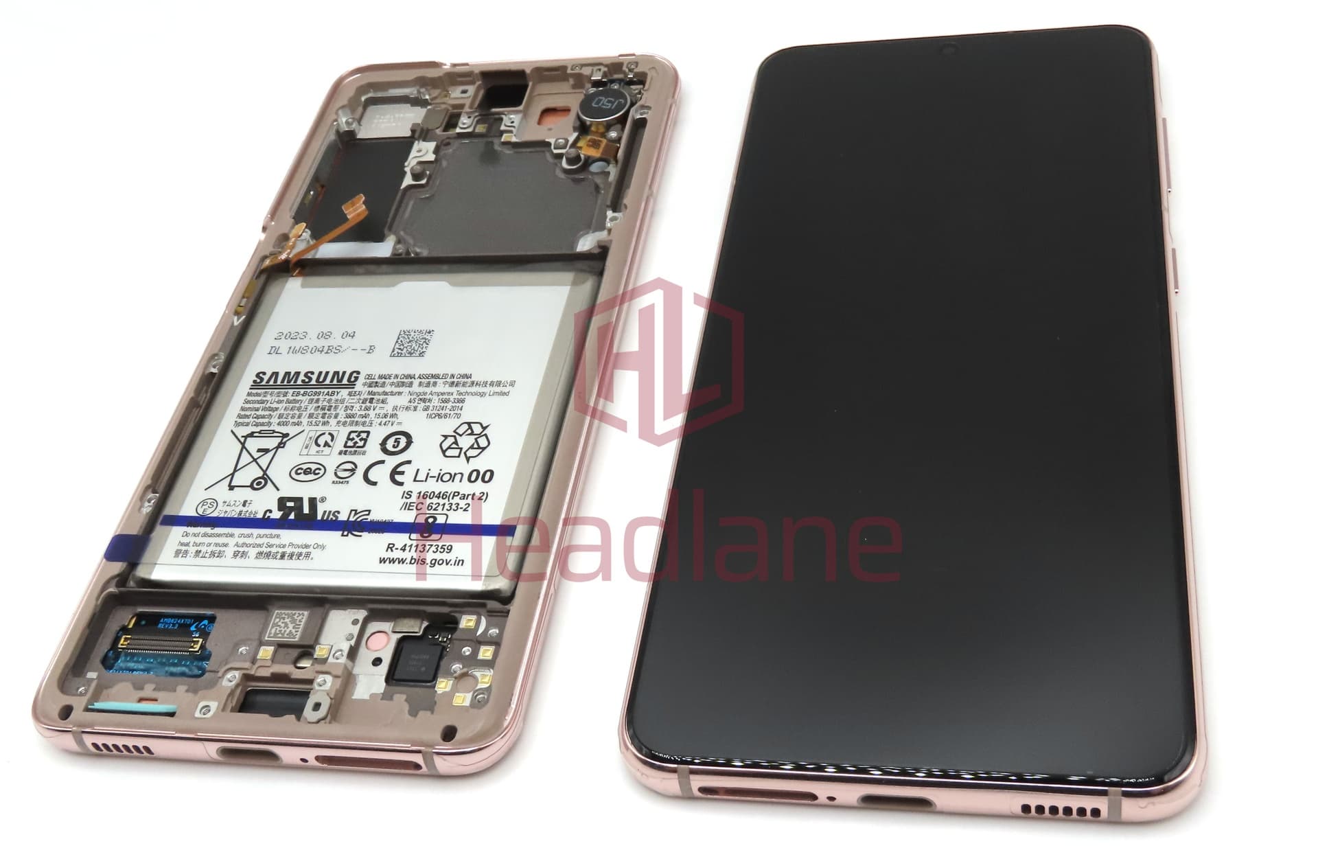 Samsung SM-G991 Galaxy S21 5G LCD Display / Screen + Touch - Phantom Violet + Battery (Without Camera) - view 2