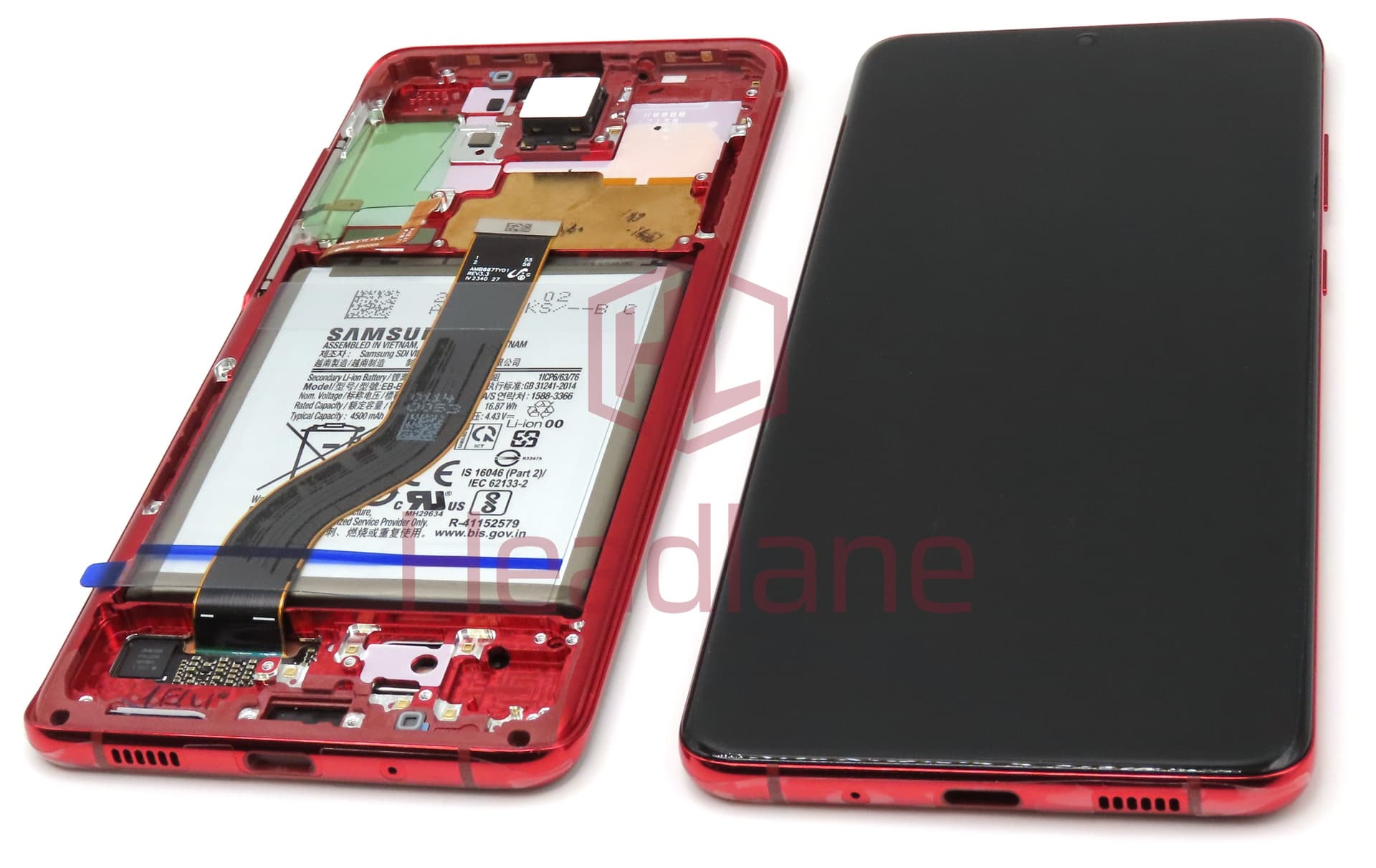 Samsung SM-G986 Galaxy S20+ / S20 Plus LCD Display / Screen + Touch - Red + Battery (No Camera) - view 2