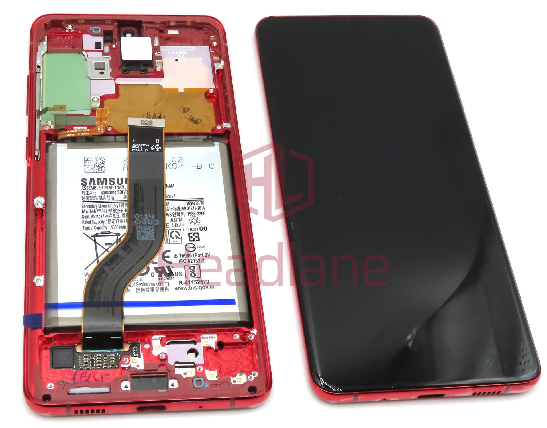 Samsung SM-G986 Galaxy S20+ / S20 Plus LCD Display / Screen + Touch - Red + Battery (No Camera) - view 3