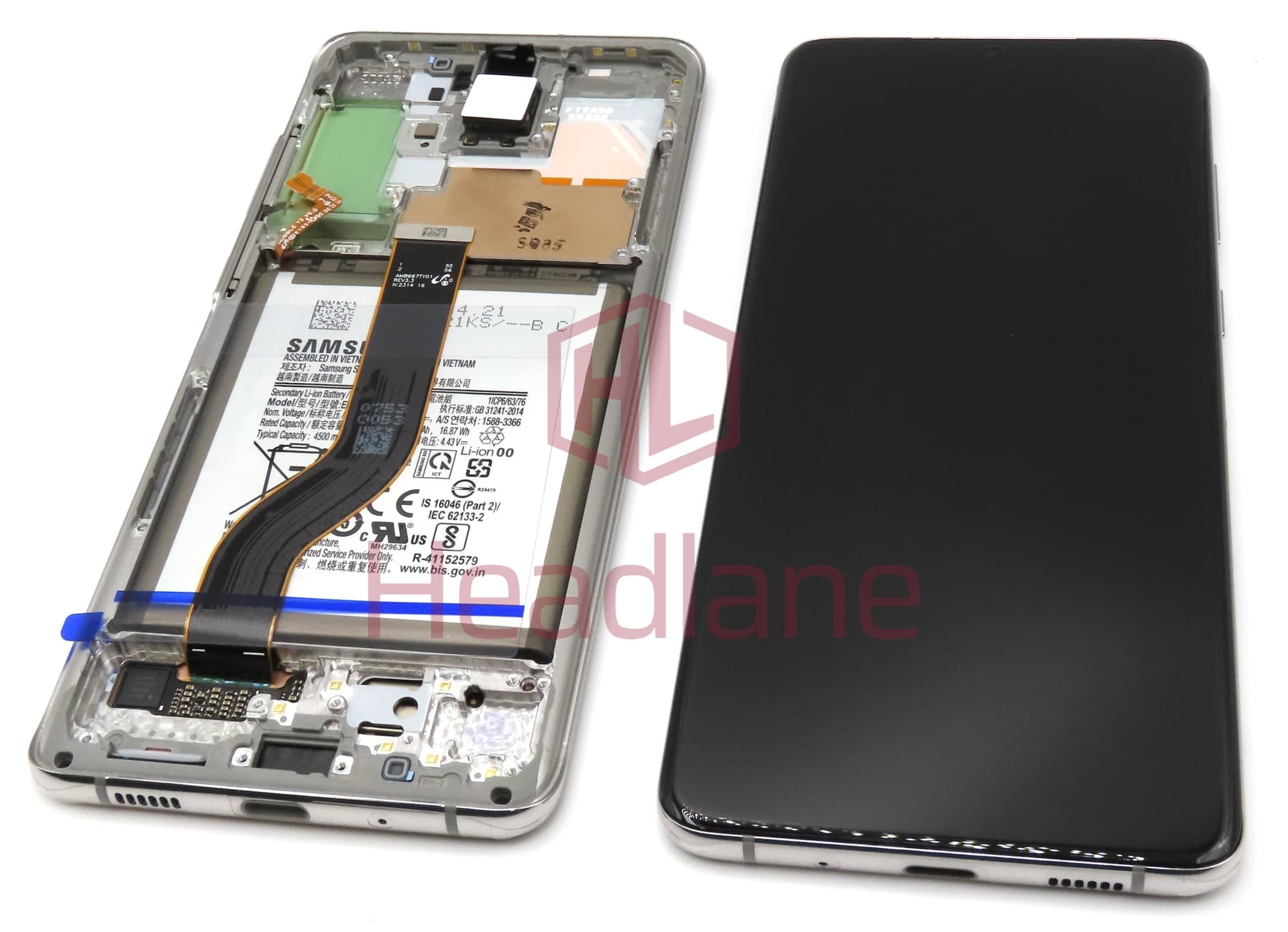 Samsung SM-G986 Galaxy S20+ / S20 Plus LCD Display / Screen + Touch - White + Battery (No Camera) - view 2