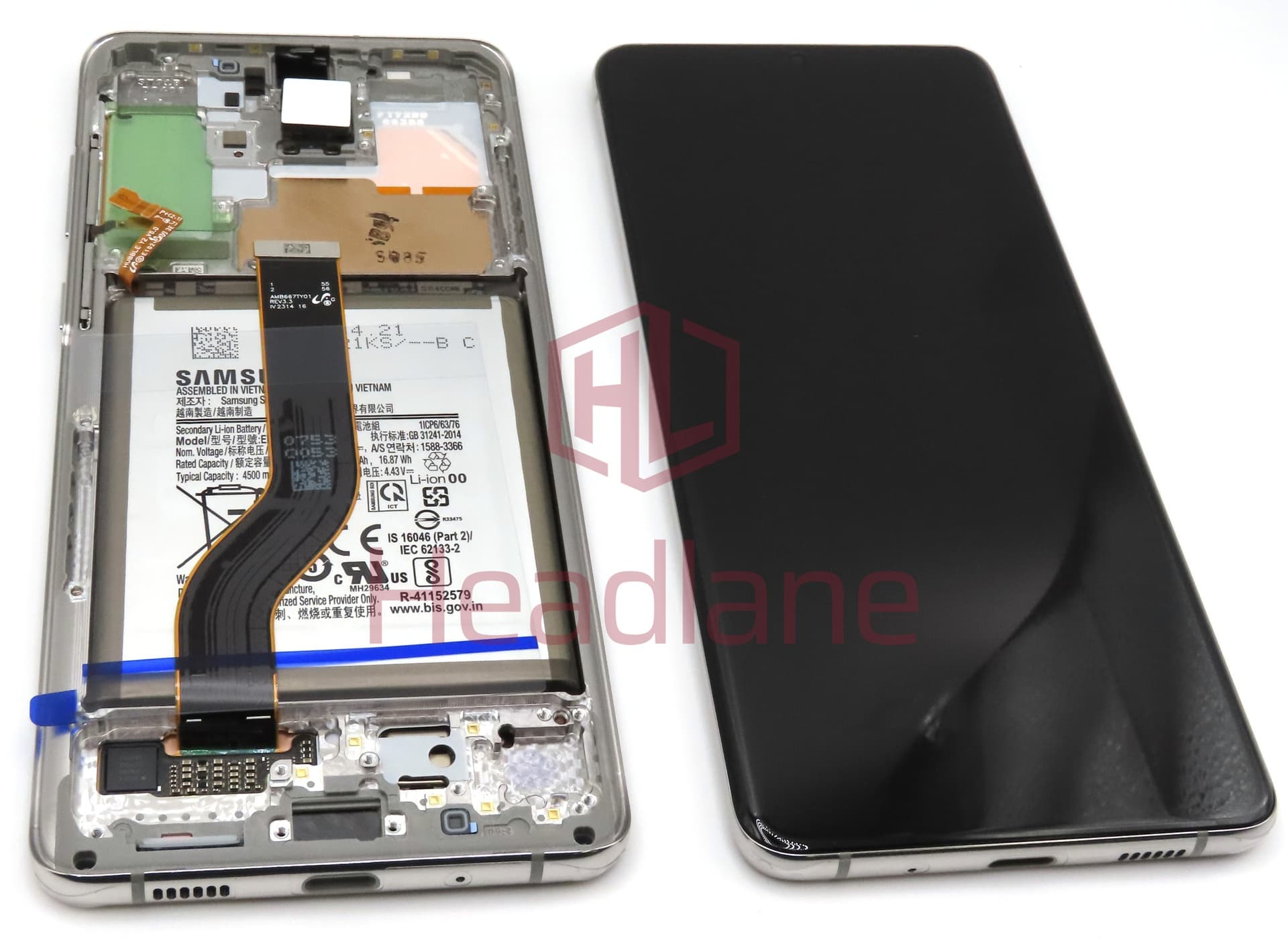 Samsung SM-G986 Galaxy S20+ / S20 Plus LCD Display / Screen + Touch - White + Battery (No Camera) - view 3