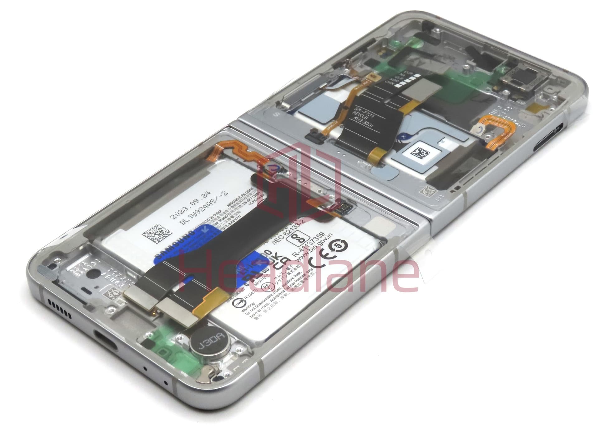Samsung SM-F731 Galaxy Z Flip5 5G LCD Display / Screen + Touch + Battery - Indigo Blue (Retro Edition) - view 2