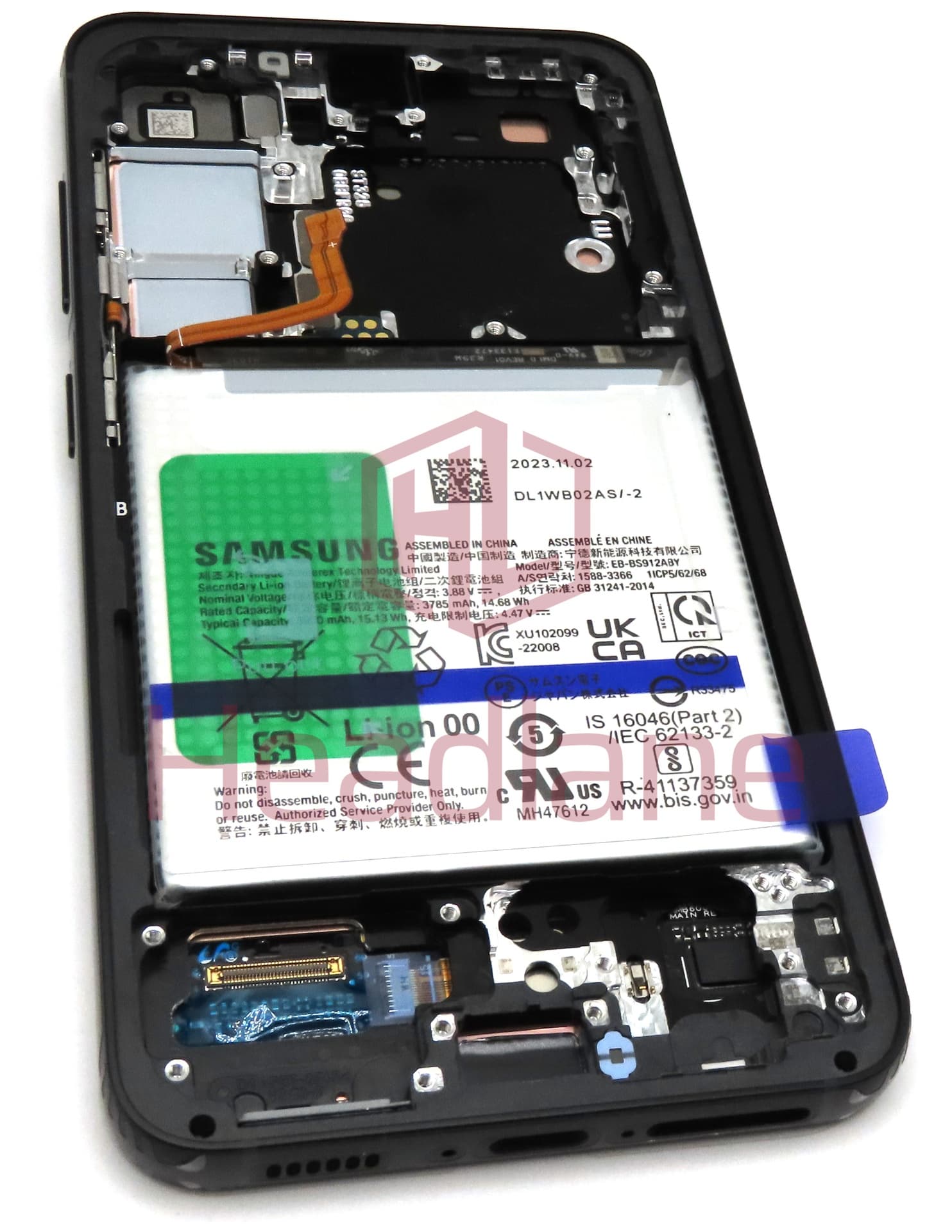 Samsung SM-S911 Galaxy S23 LCD Display / Screen + Touch + Battery - Graphite - view 2