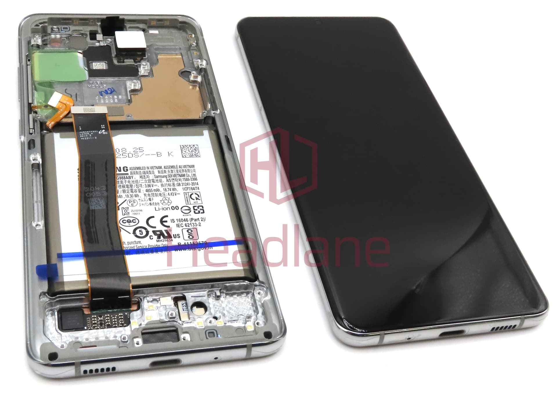 Samsung SM-G988 Galaxy S20 Ultra LCD Display / Screen + Touch + Battery - White (No Camera) - view 2