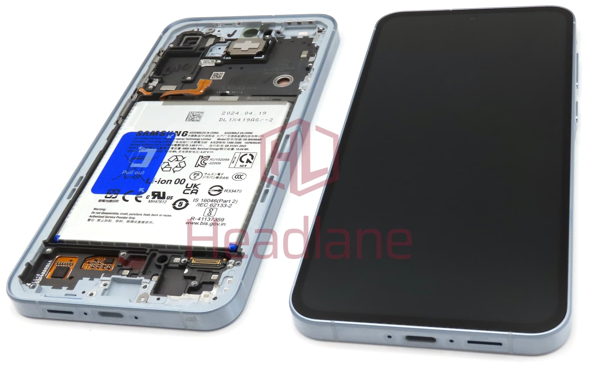 Samsung SM-A556 Galaxy A55 5G LCD Display / Screen + Touch + Battery - Blue (Awesome Iceblue) - view 2
