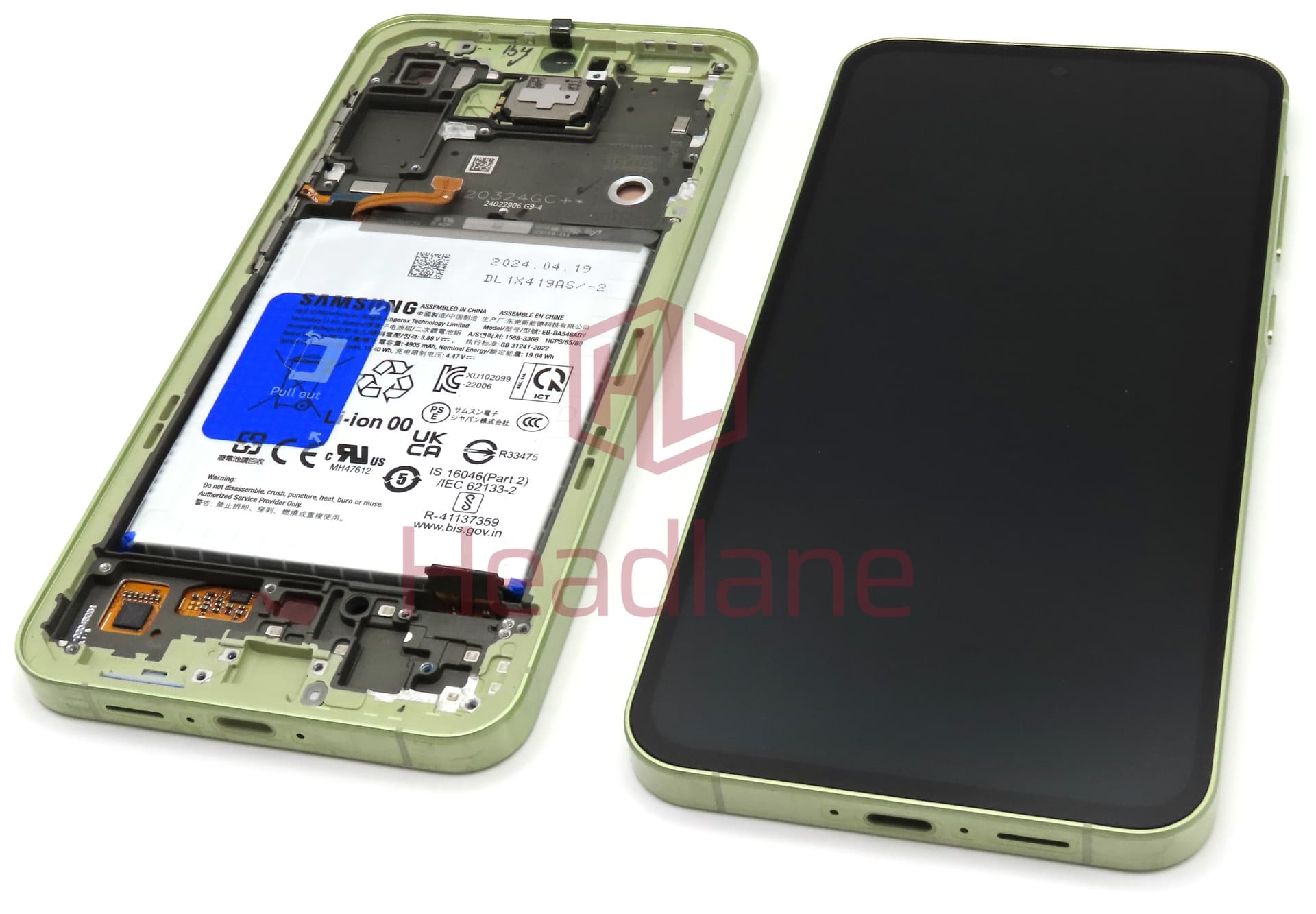 Samsung SM-A556 Galaxy A55 5G LCD Display / Screen + Touch + Battery - Yellow (Awesome Lemon) - view 2
