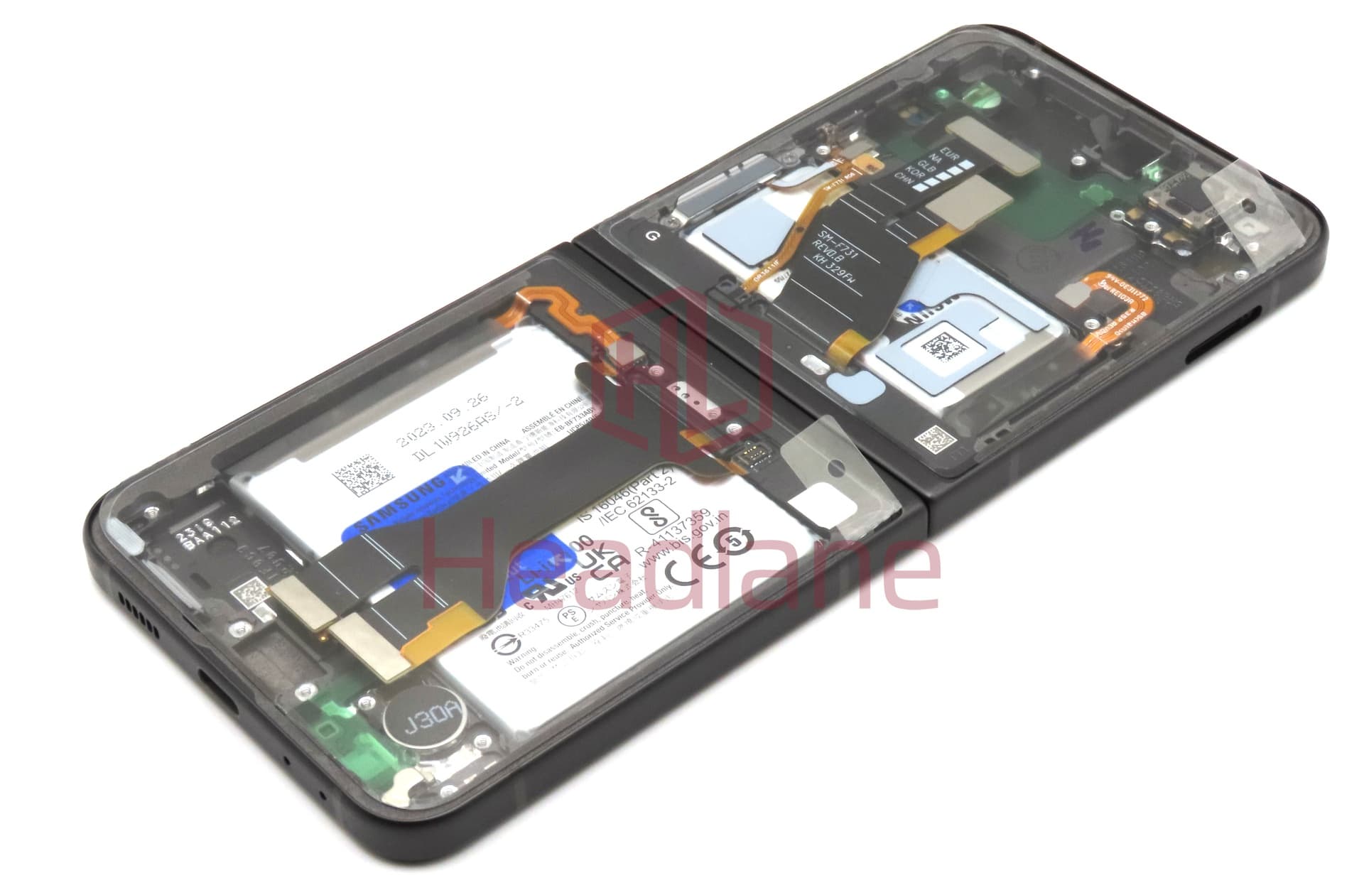 Samsung SM-F731 Galaxy Z Flip5 5G LCD Display / Screen + Touch + Battery - Blue / Green / Grey / Yellow - view 2