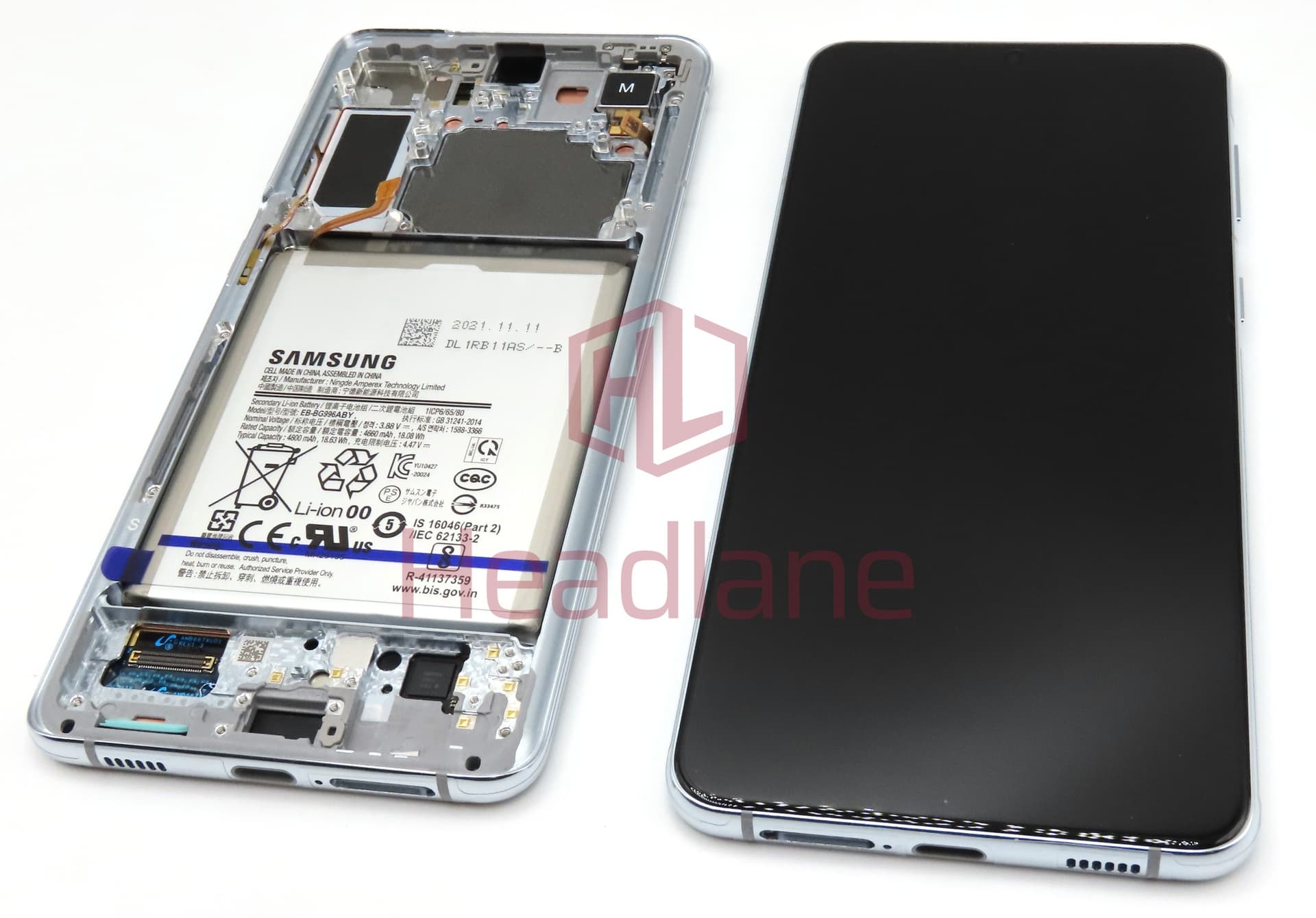 Samsung SM-G996 Galaxy S21+ 5G LCD Display / Screen + Touch + Battery - Phantom Silver (No Camera) - view 2