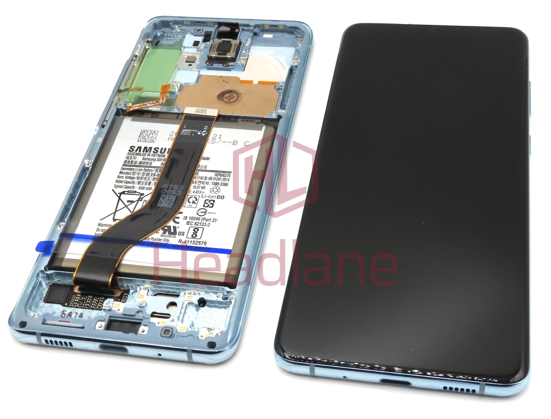 Samsung SM-G986 Galaxy S20+ / S20 Plus LCD Display / Screen + Touch + Battery - Cloud Blue (No Camera) - view 2