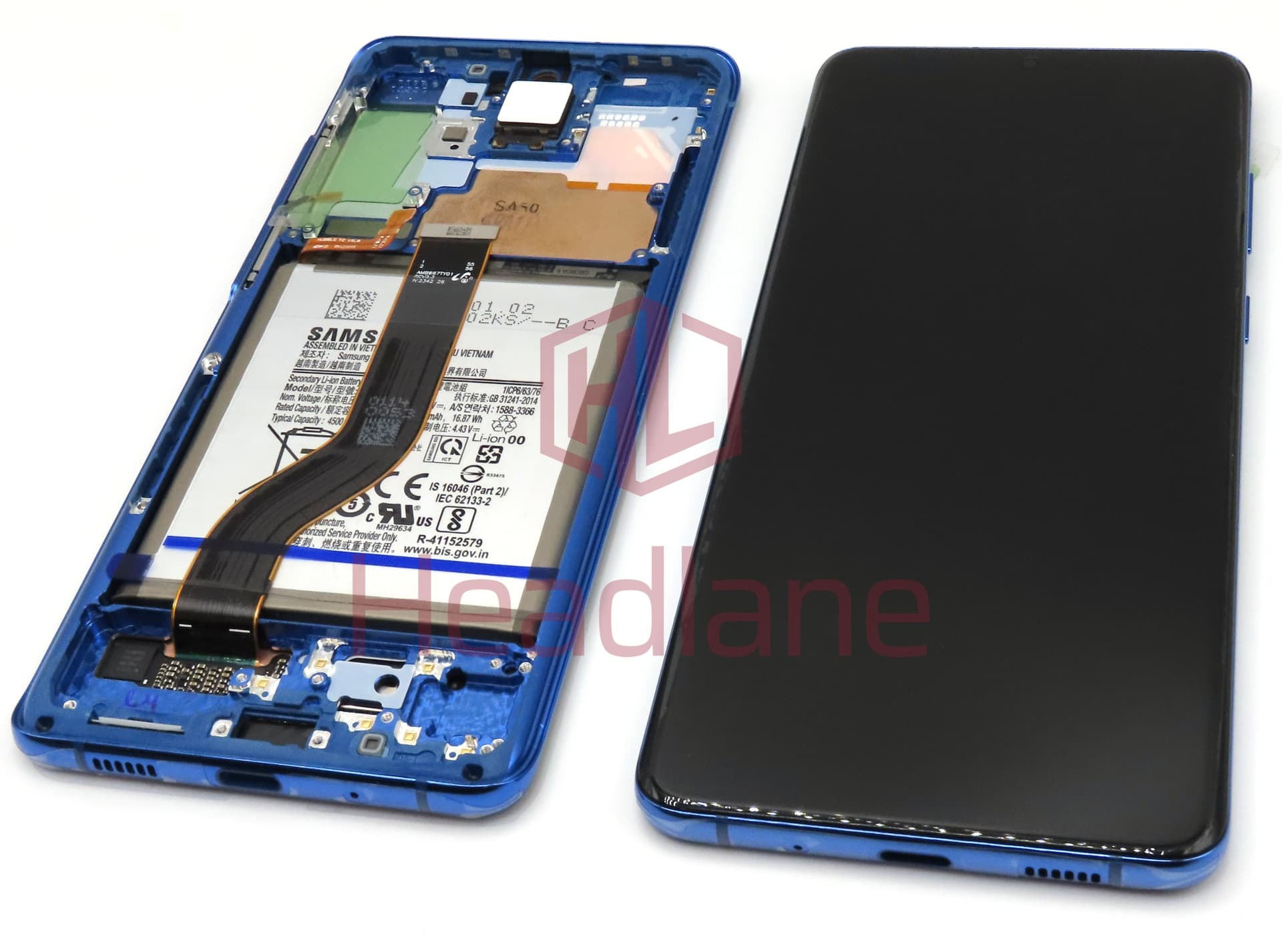Samsung SM-G986 Galaxy S20+ / S20 Plus LCD Display / Screen + Touch + Battery - Aura Blue (No Camera) - view 2