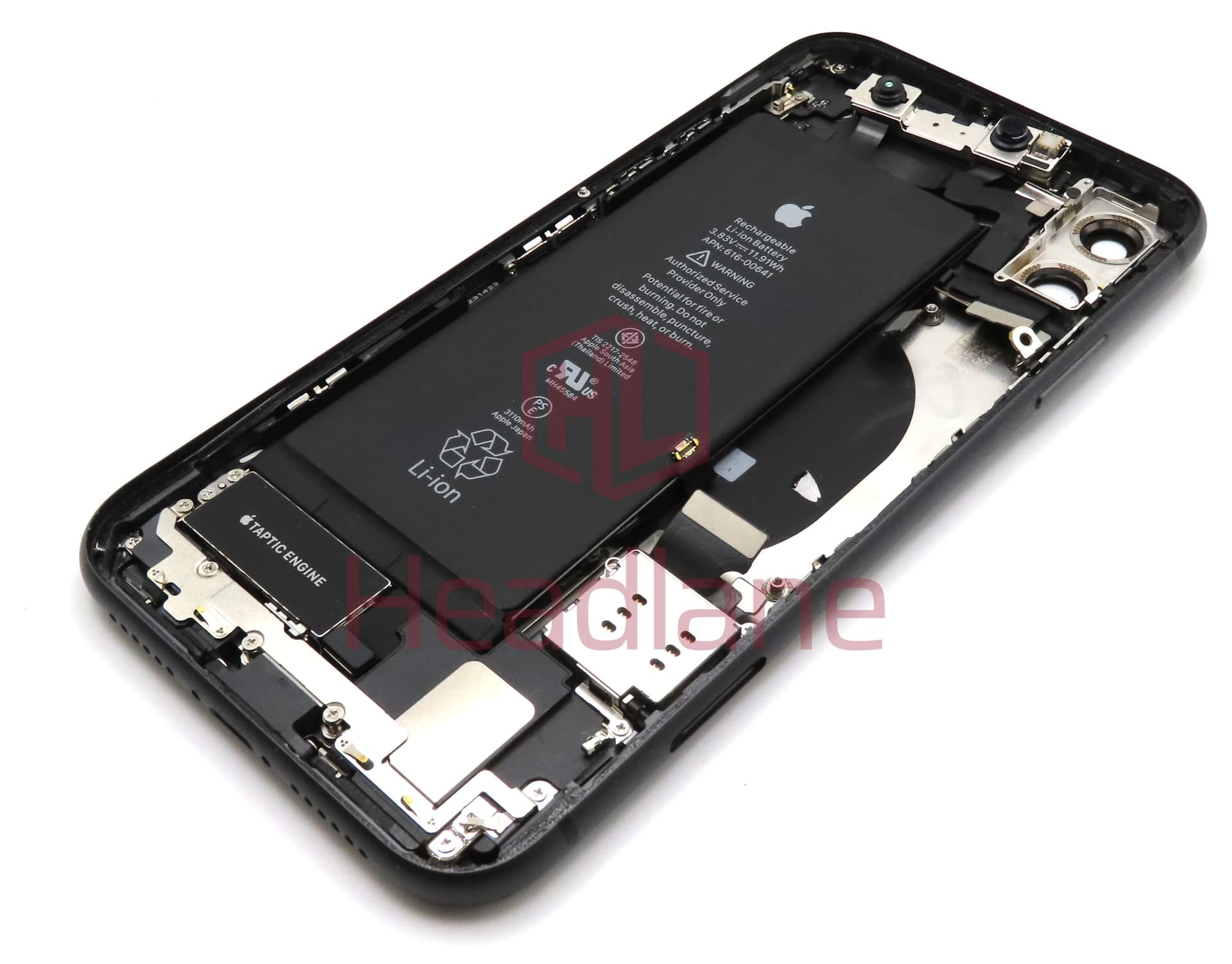 Apple iPhone 11 Back / Battery Cover + Small Parts - Black (Pulled - Grade A) (No Camera) - view 2