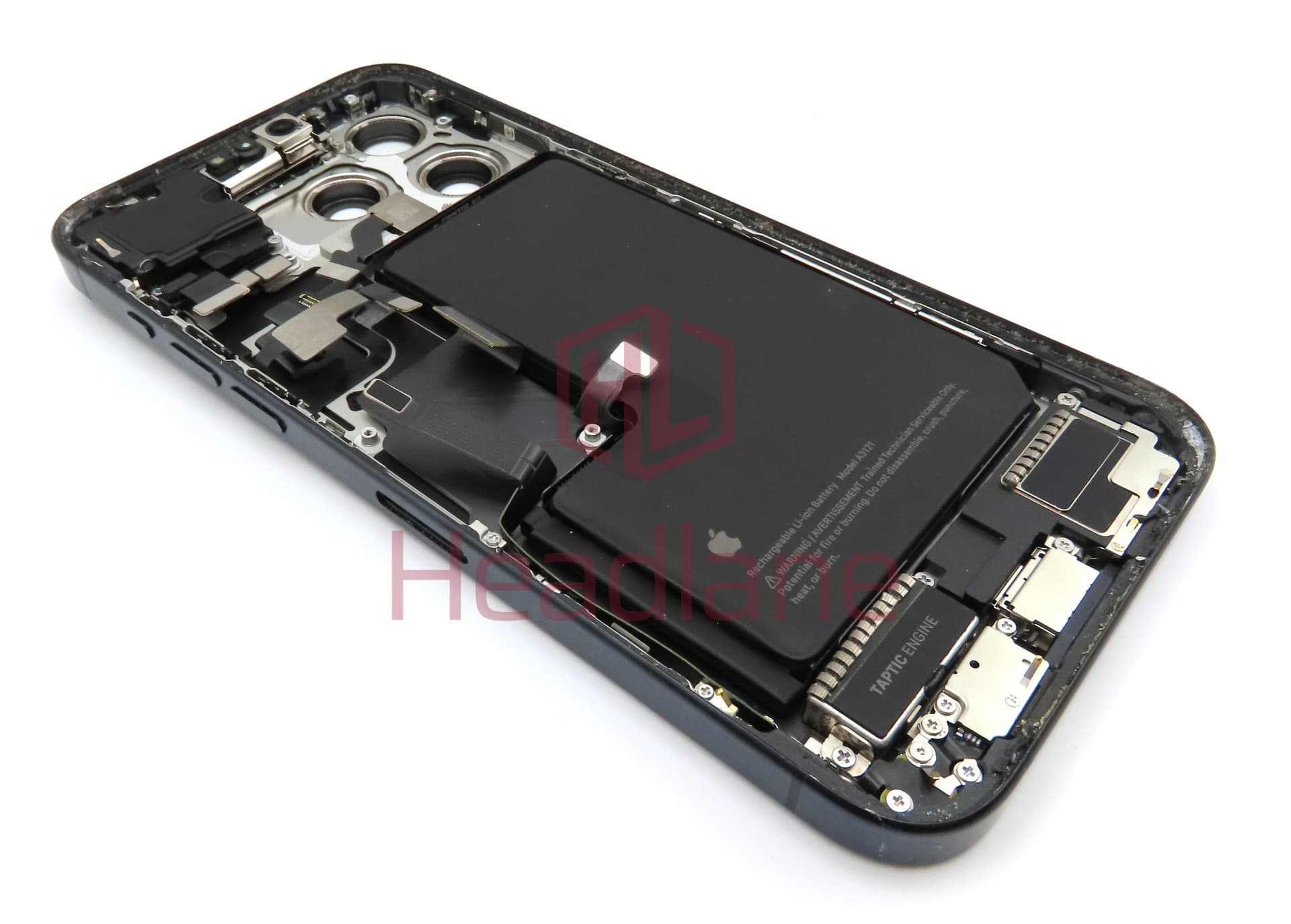 Apple iPhone 15 Pro Max Back / Battery Cover + Small Parts - Blue Titanium (Pulled - Grade C) (No Camera) - view 2